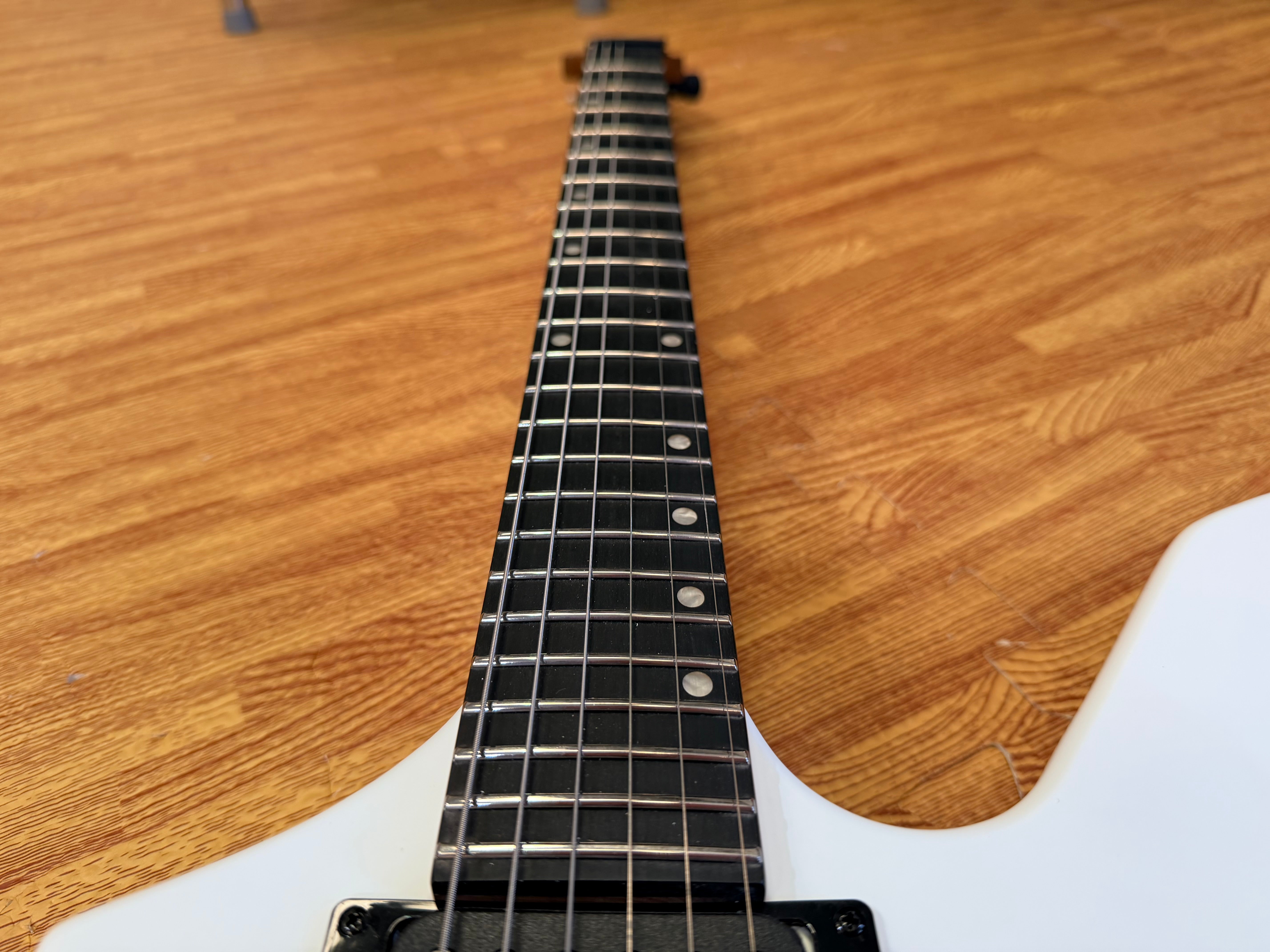 ⚡️NEW⚡️ Spira X-400 Satin White Offset Explorer Electric Guitar HH~ Roasted Neck
