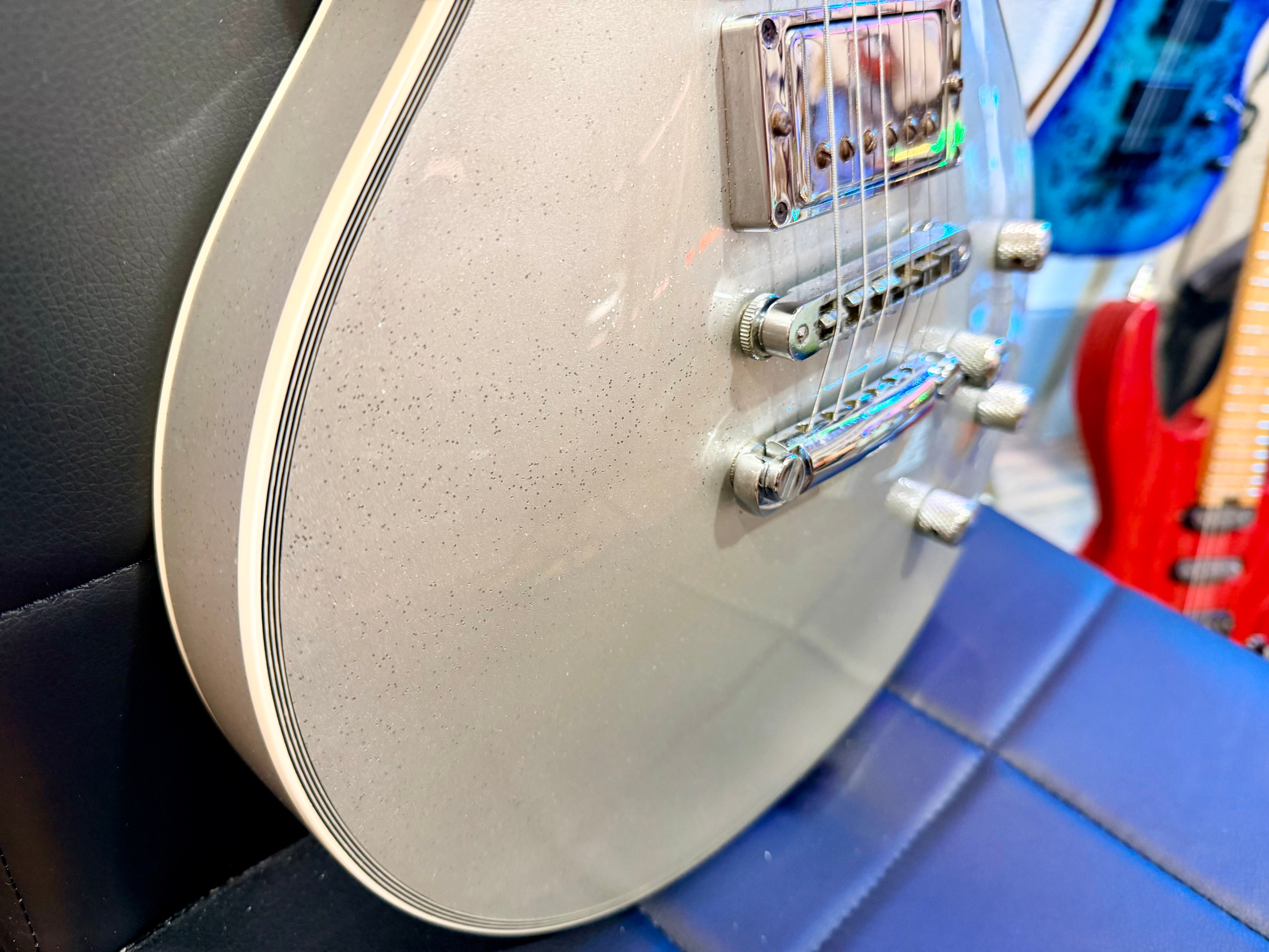 🌟RARE 2019🌟 Burny RLC-60 Les Paul Custom~ HHH Silver Sparkle~ By Fernandes!