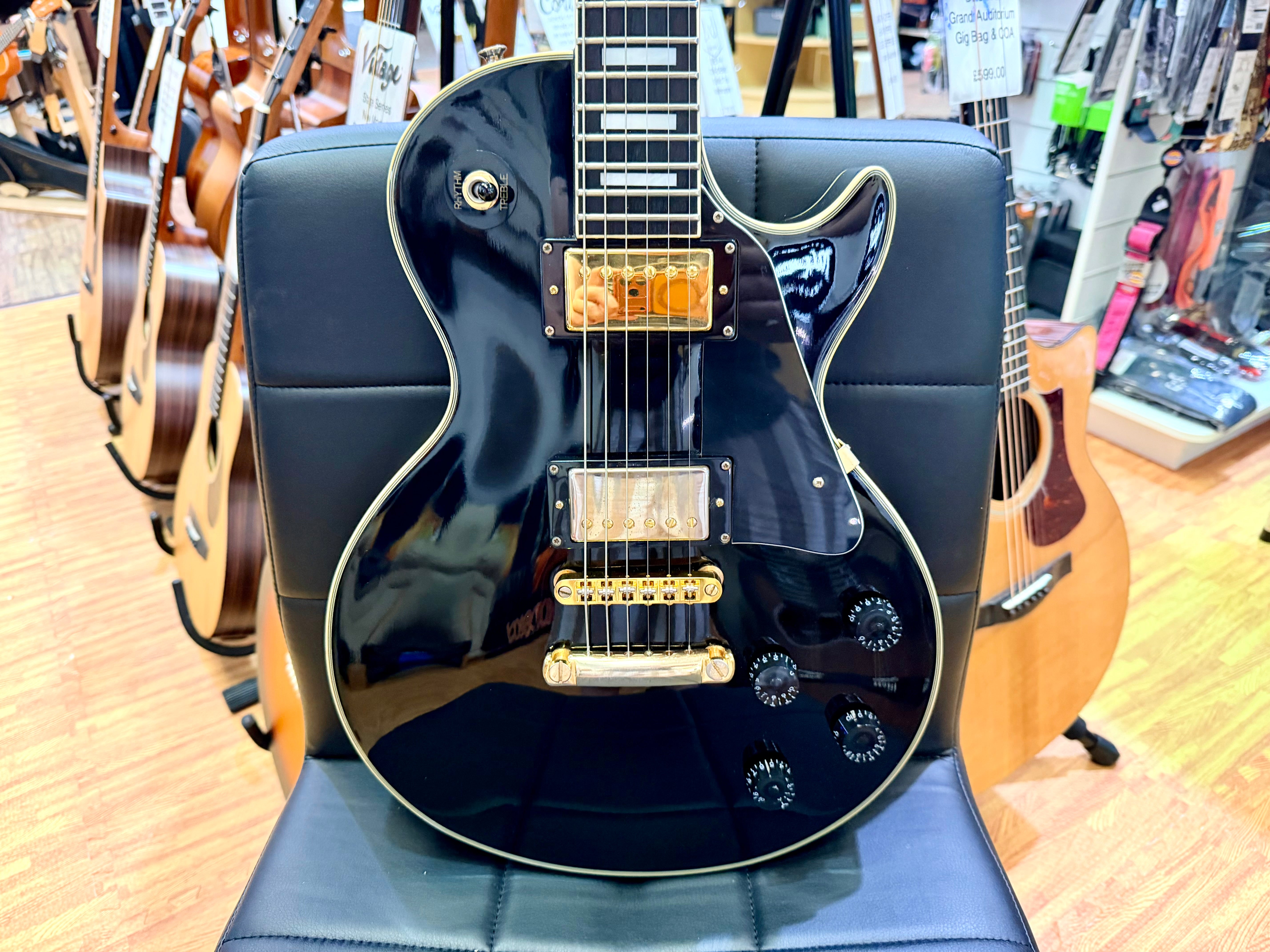 🔥RARE 1989🔥 Epiphone Les Paul Custom MIK First Year~ Open Book~ Korea~ Black!