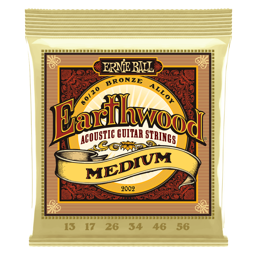 Ernie Ball Earthwood Medium 80/20 Bronze Acoustic Guitar Strings- 13-56 Gauge