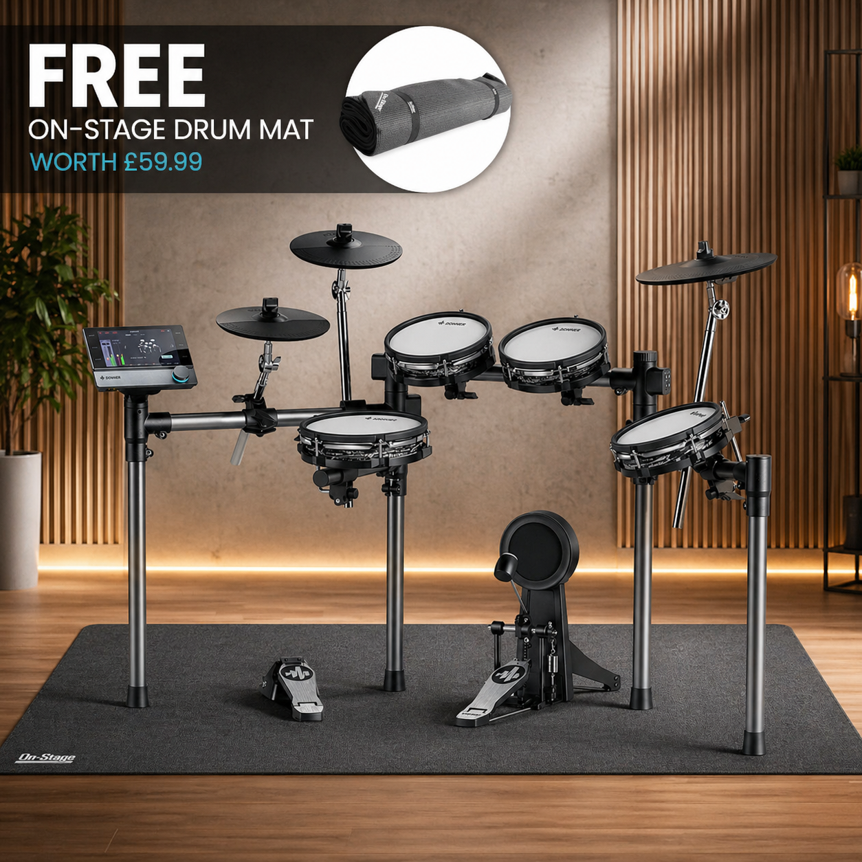🥁OFFER!🥁 Donner DBEAT Electronic Drum Kit~ Touchscreen~ Mesh Pads + FREE Mat!