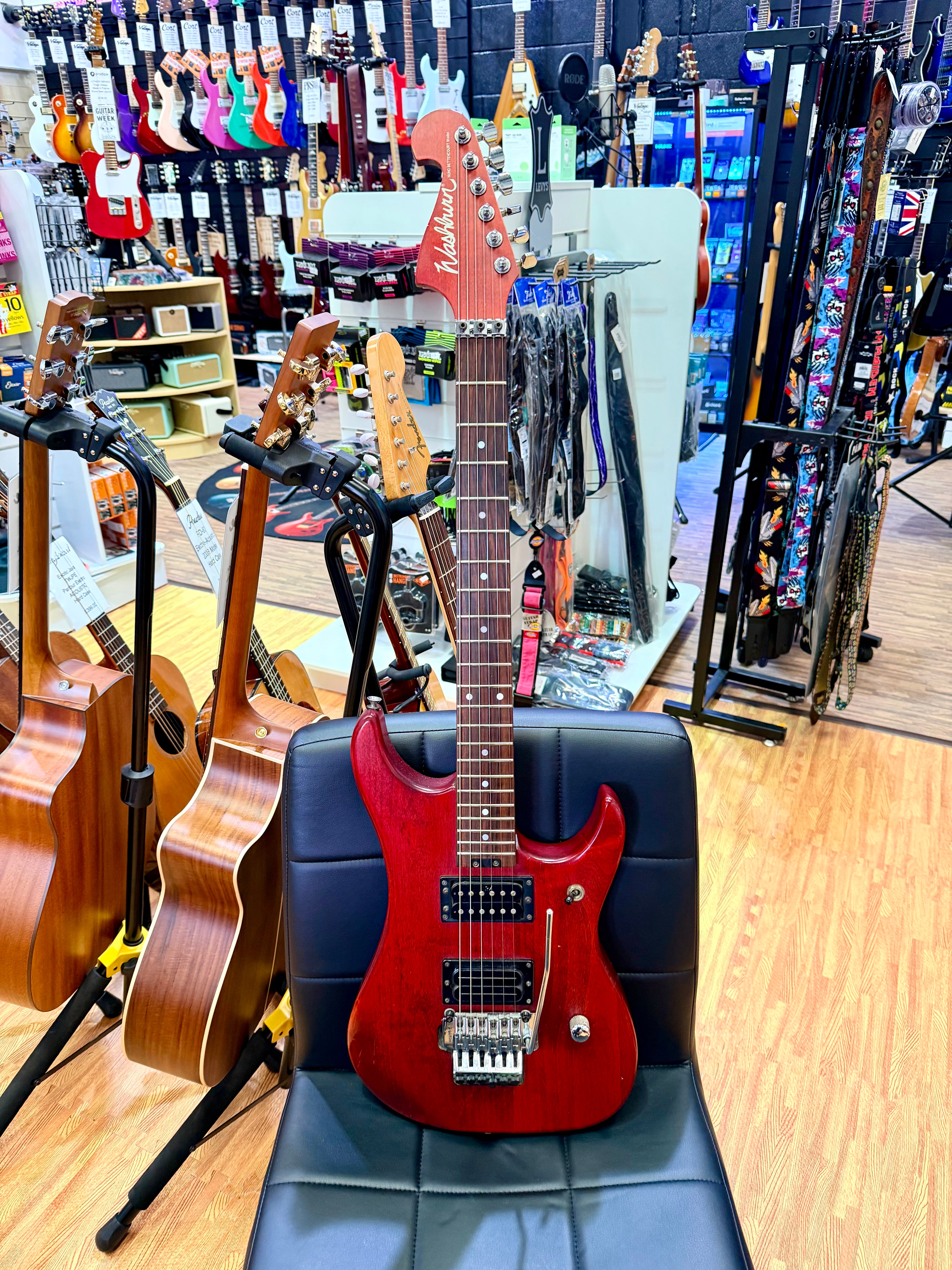 🔥1994🔥 Washburn N2 Nuno Bettencourt~ Korea Padauk Red + Gotoh + Bill Lawrence!