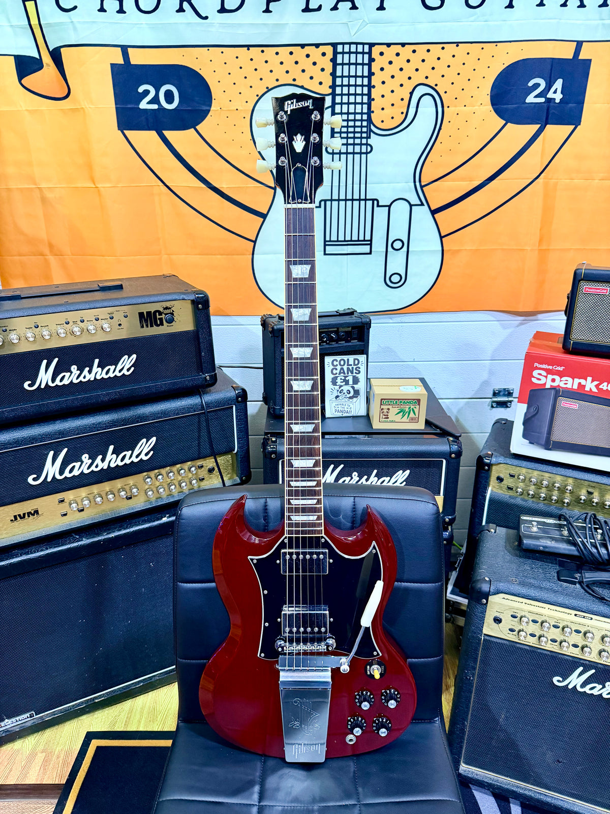 π₯ 1998 Gibson USA SG Standard In Heritage Cherry with Lyre Vibrola + Case π₯