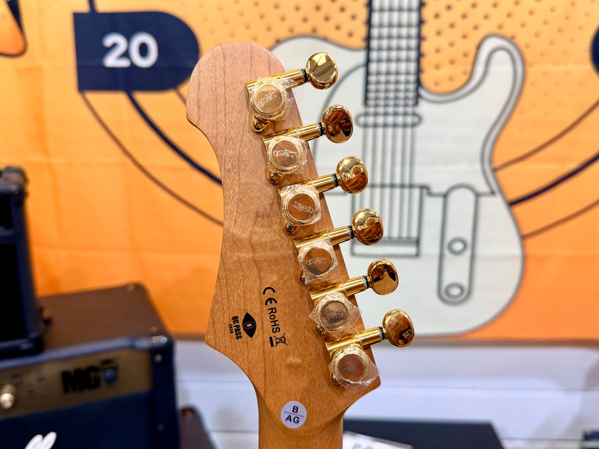 ⚡️2026⚡️ JET Guitars JT-600 Roasted Maple~ Flamed Maple Purple & Gold~NEW LAUNCH