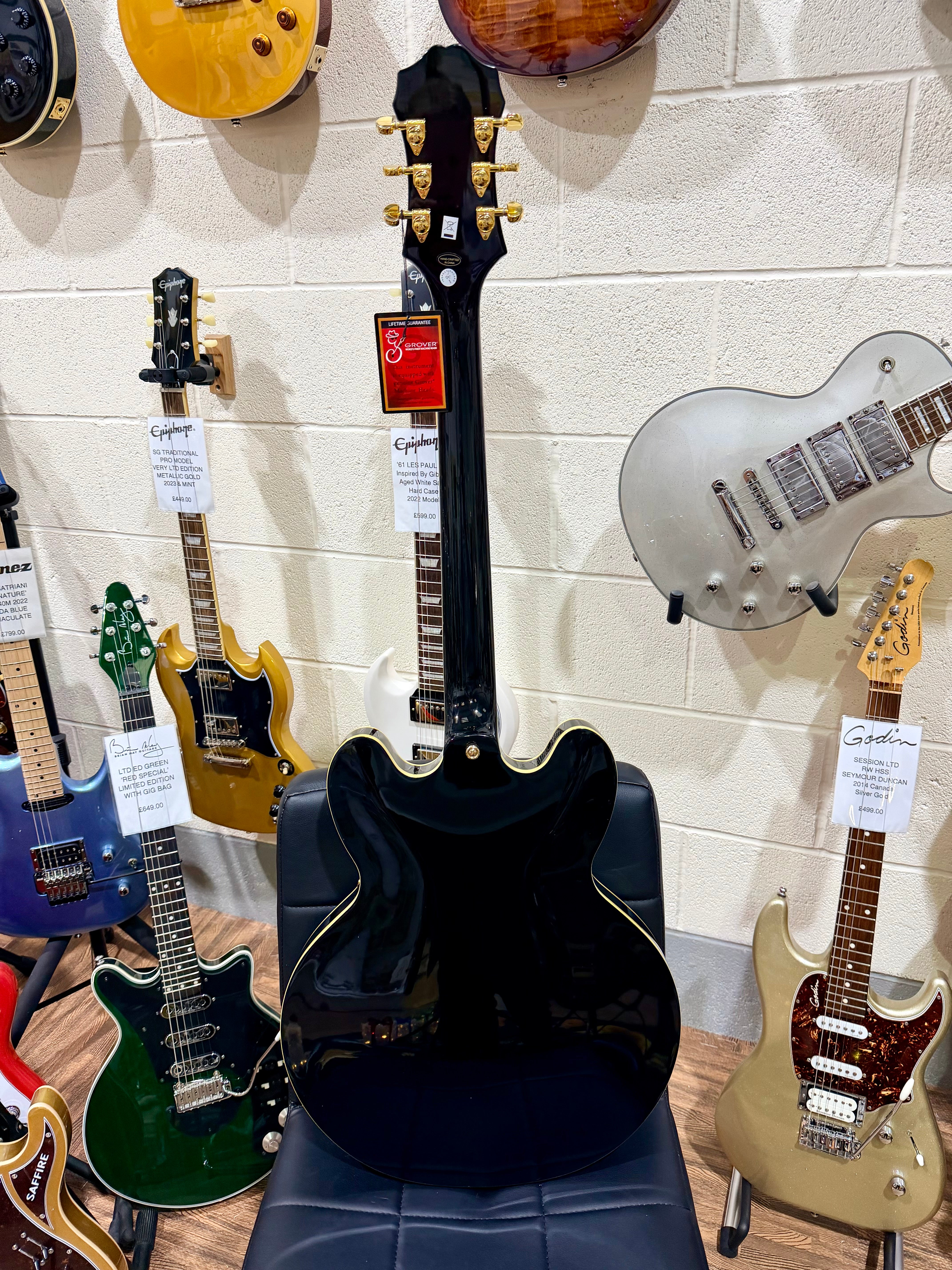 🌟MINT 2021🌟 Epiphone Sheraton II Pro Hollowbody~ Ebony Black + Hard Case!