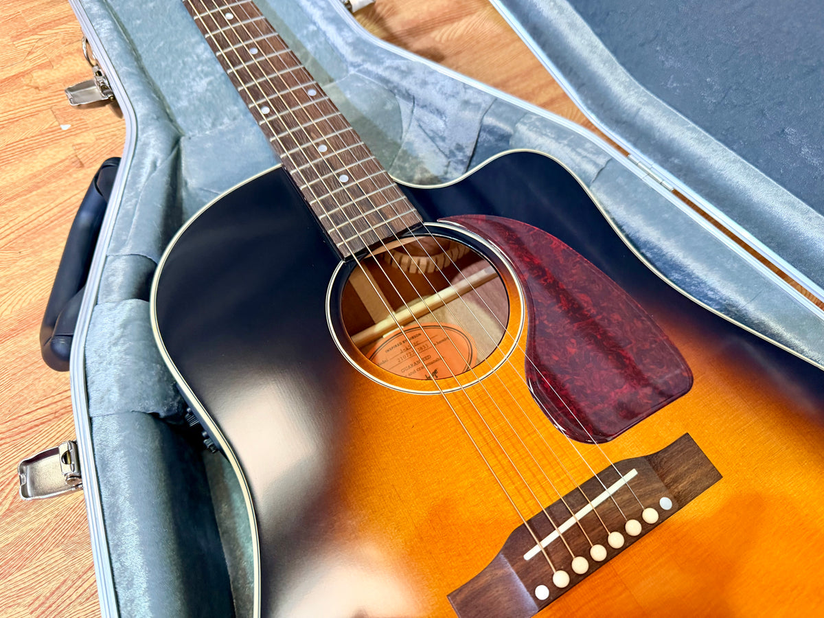 Epiphone Inspired by Gibson J-45 Cutaway Electro-Acoustic~ Hiscox Case~ Sunburst