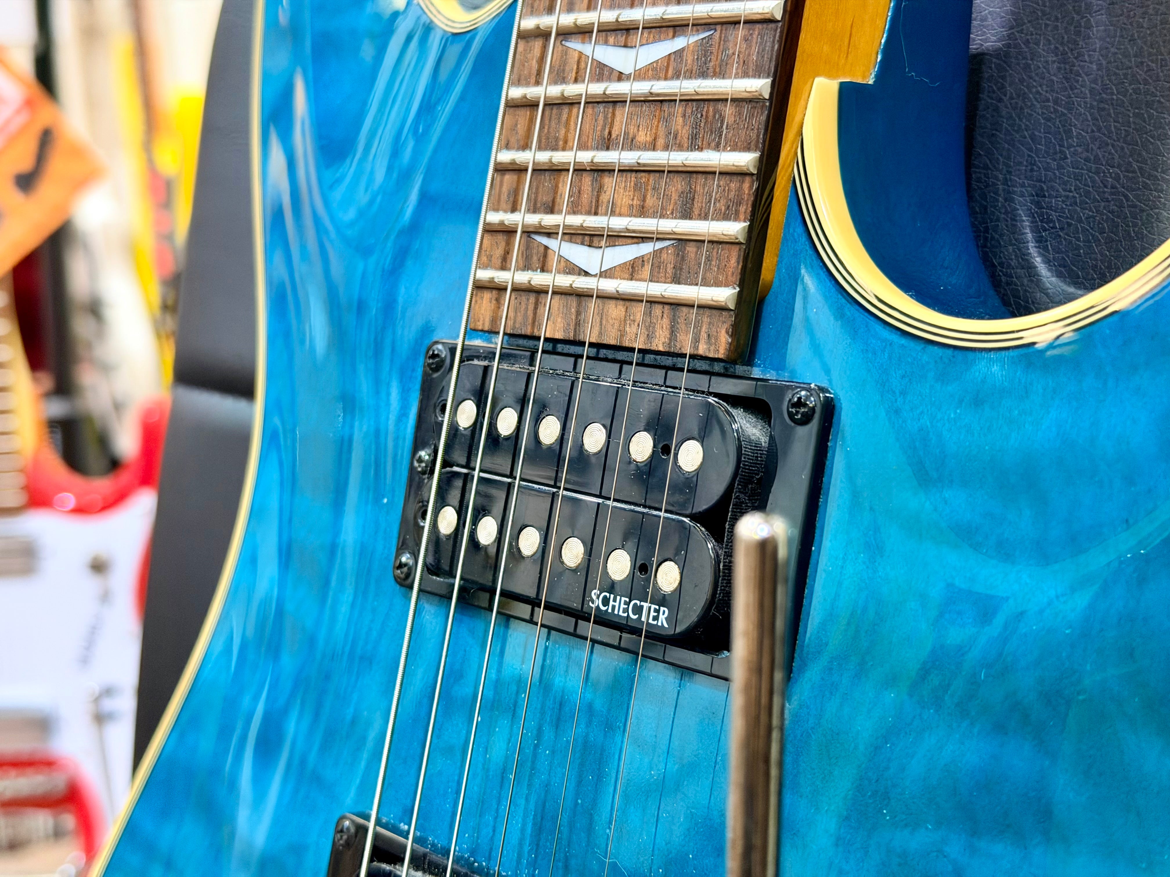 π₯2009π₯ Schecter Omen Extreme 6 FR~ Ocean Blue Burst~ Floyd Rose Model!