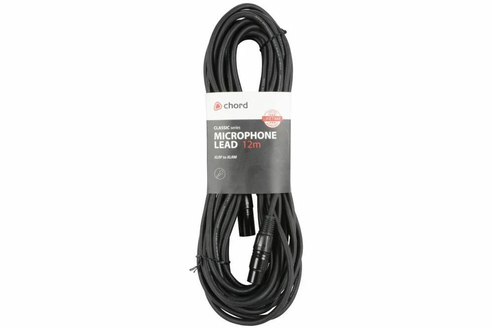 Citronic Classic Microphone Lead XLR Female - Male 12m Black