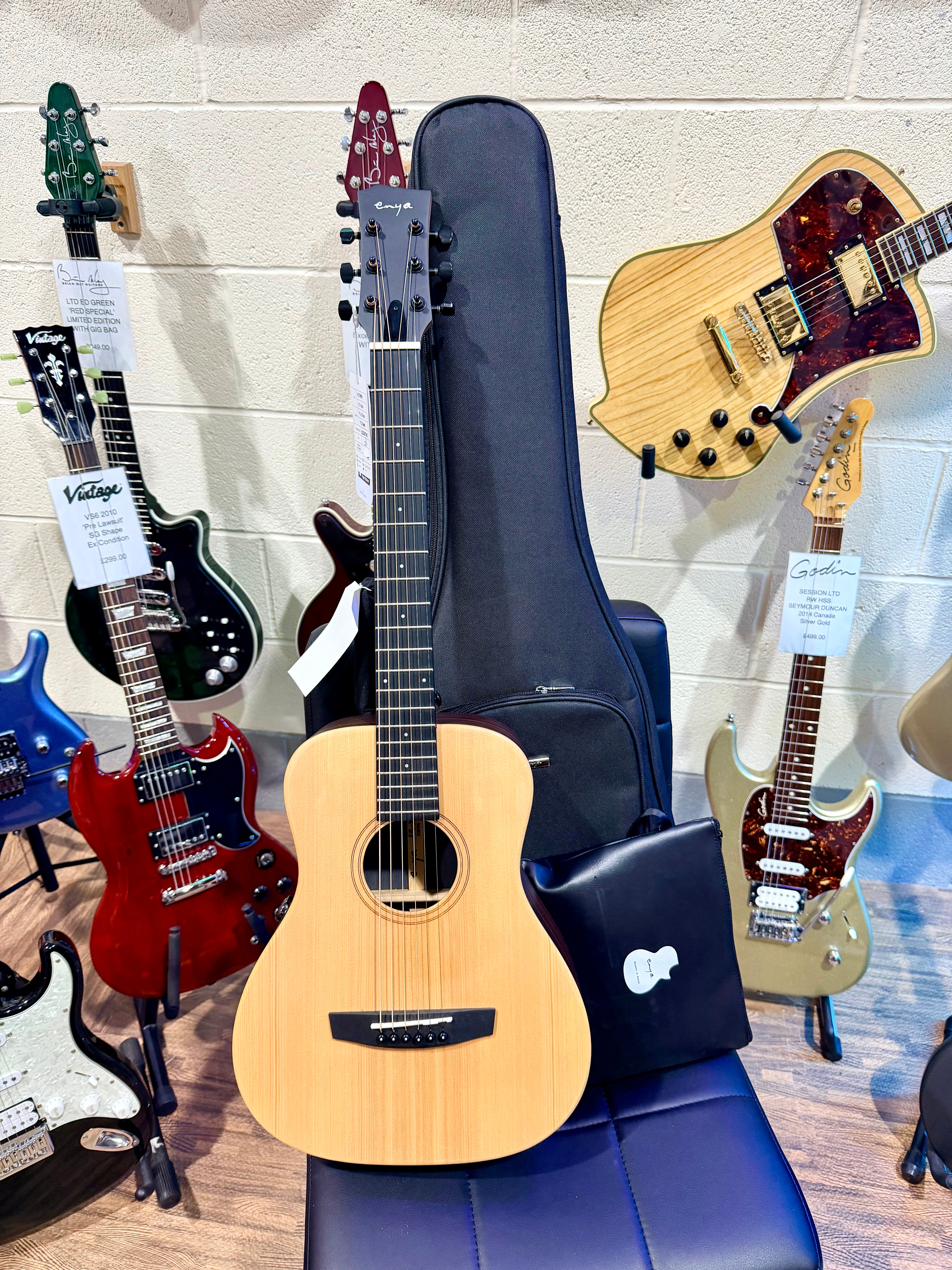 🔥NEW🔥 Enya EB-X1 EQ Pro 1/2 Sized Electro-Acoustic Travel Guitar~ Smart Pickup