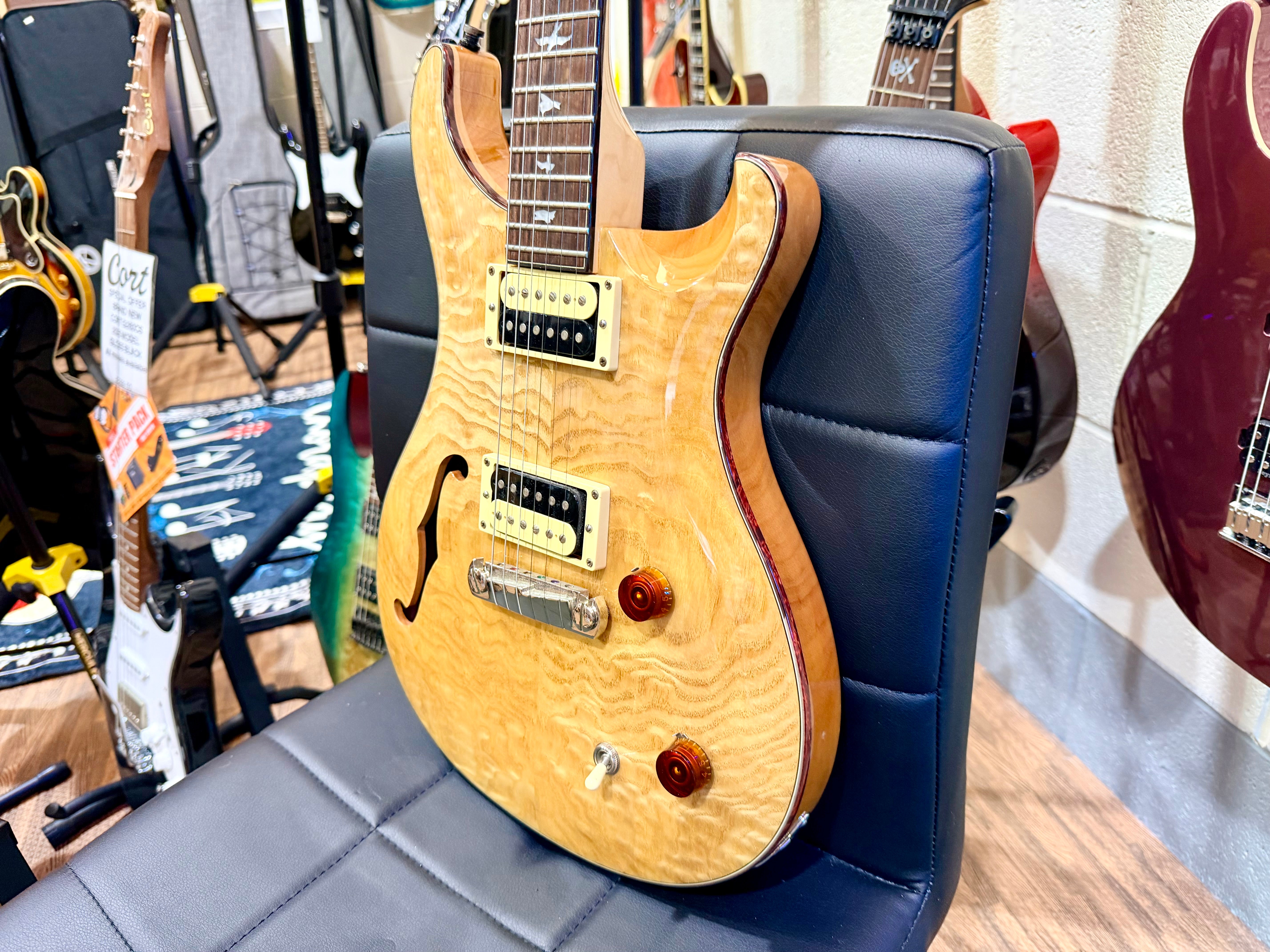 ⚡️RARE⚡️ PRS SE Exotic Custom 22 Semi-Hollow Swamp Ash Quilt~ Limited Run~ 2017!