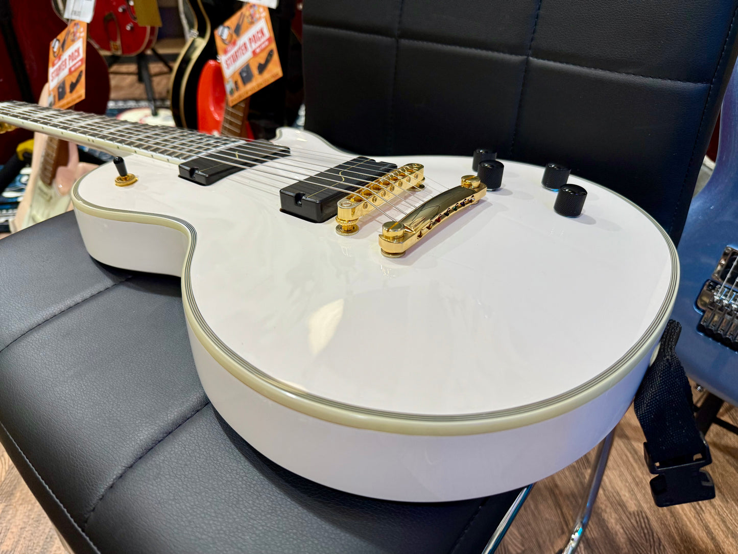🔥MINT 2024🔥 Epiphone Matt Heafy Origins Les Paul Custom 7-String~ Bone White!