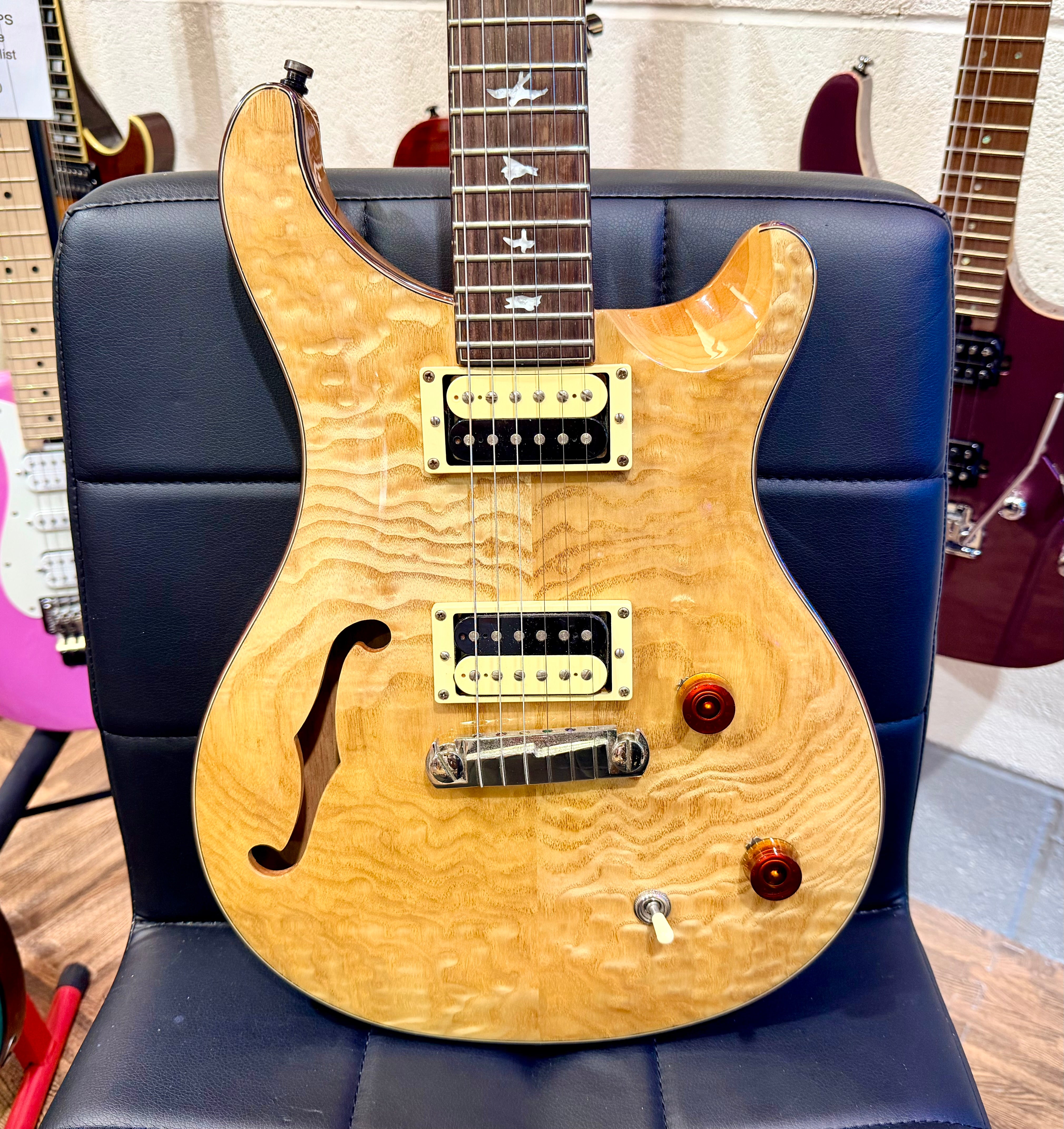 ⚡️RARE⚡️ PRS SE Exotic Custom 22 Semi-Hollow Swamp Ash Quilt~ Limited Run~ 2017!