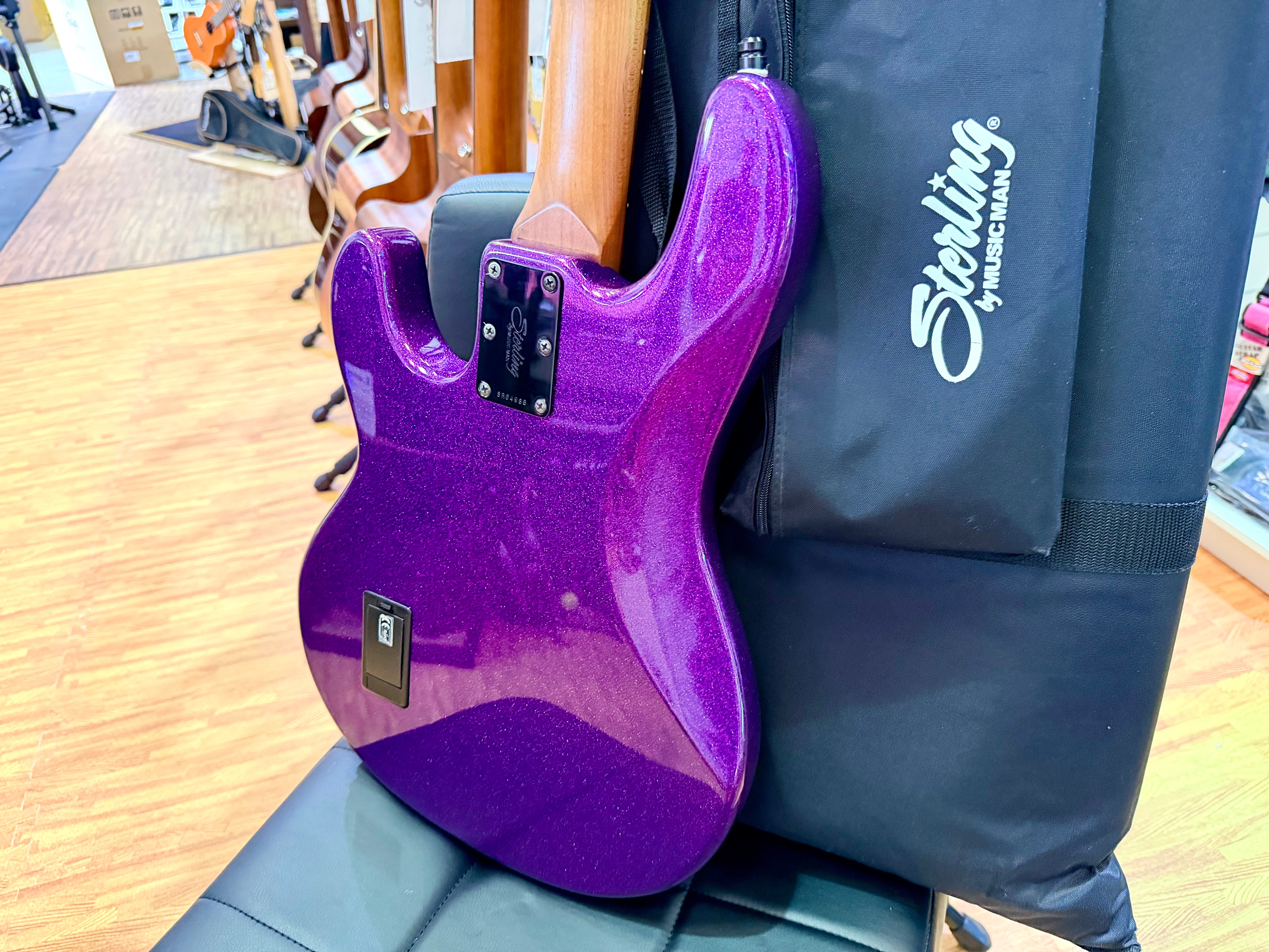 ✨2024✨ Sterling Music Man StingRay RAY34~ Purple Sparkle~ Electric Bass + Bag!