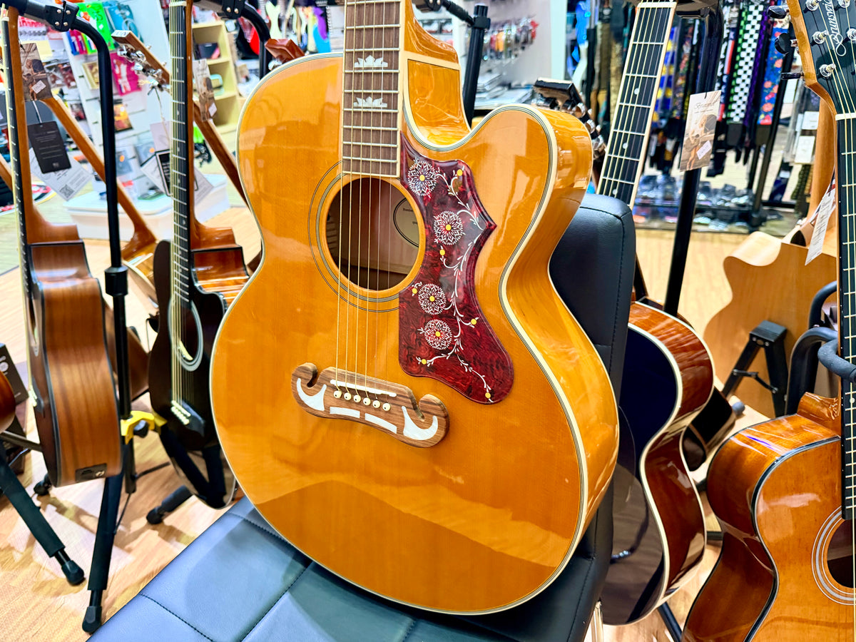 2023 Epiphone J-200 EC Studio Electro-Acoustic~ Natural~ Super Jumbo Guitar