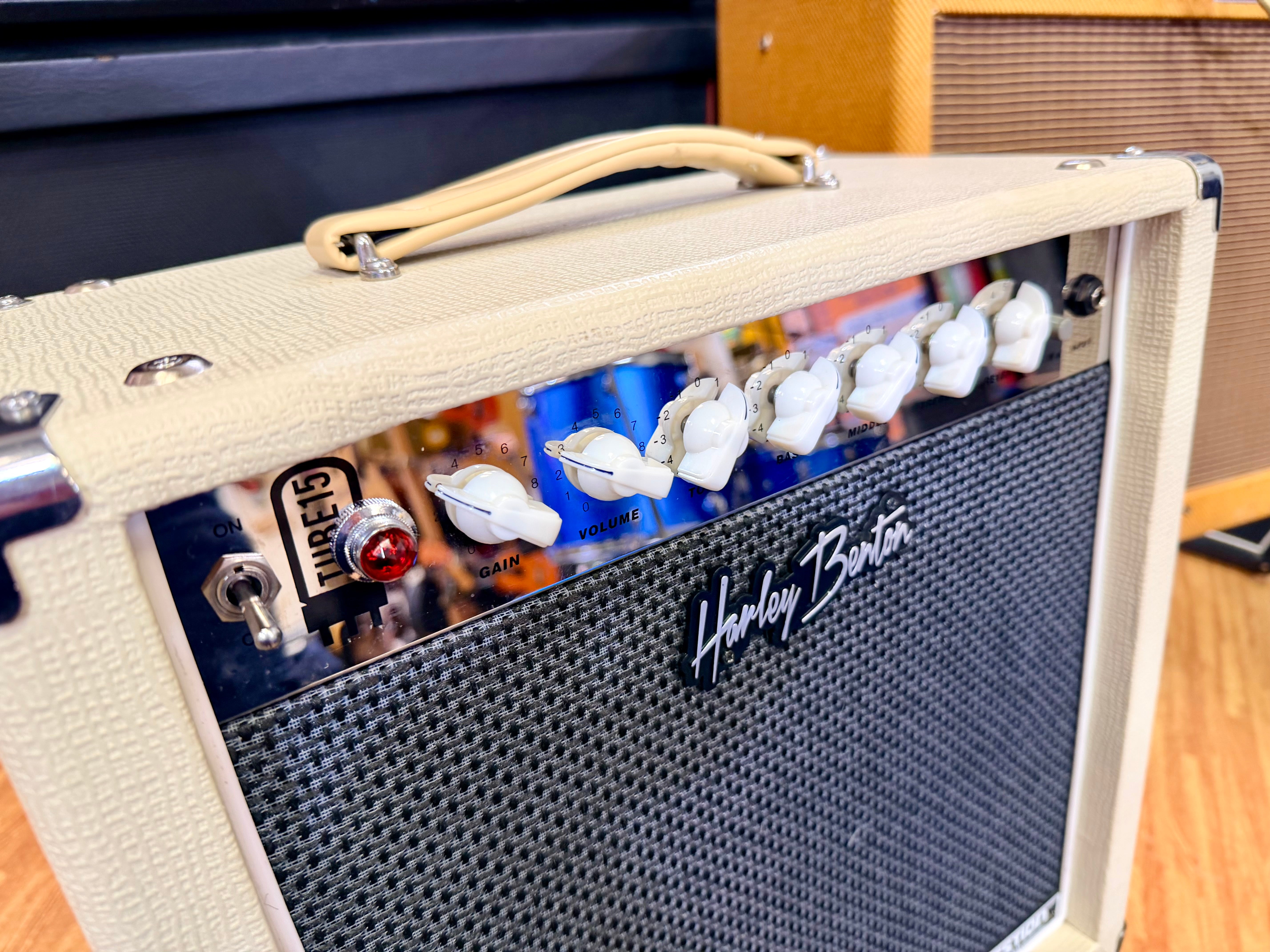 ✨MINT✨ Harley Benton TUBE15 Celestion 15W All-Valve Combo Guitar Amp~ White!