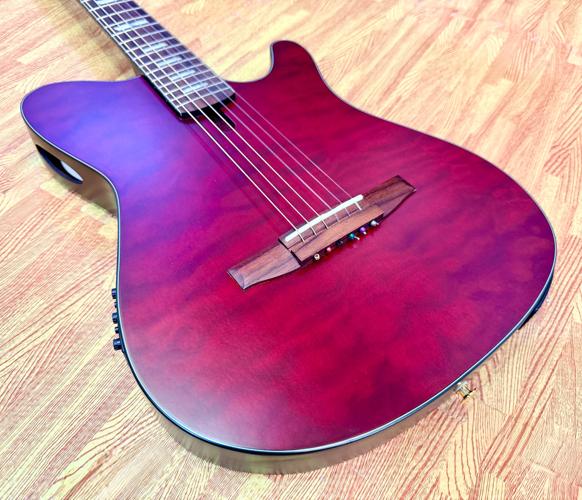 🔥2025🔥 Ibanez FRH20QMN Wine Red Low Gloss Nylon Electro Acoustic Guitar!