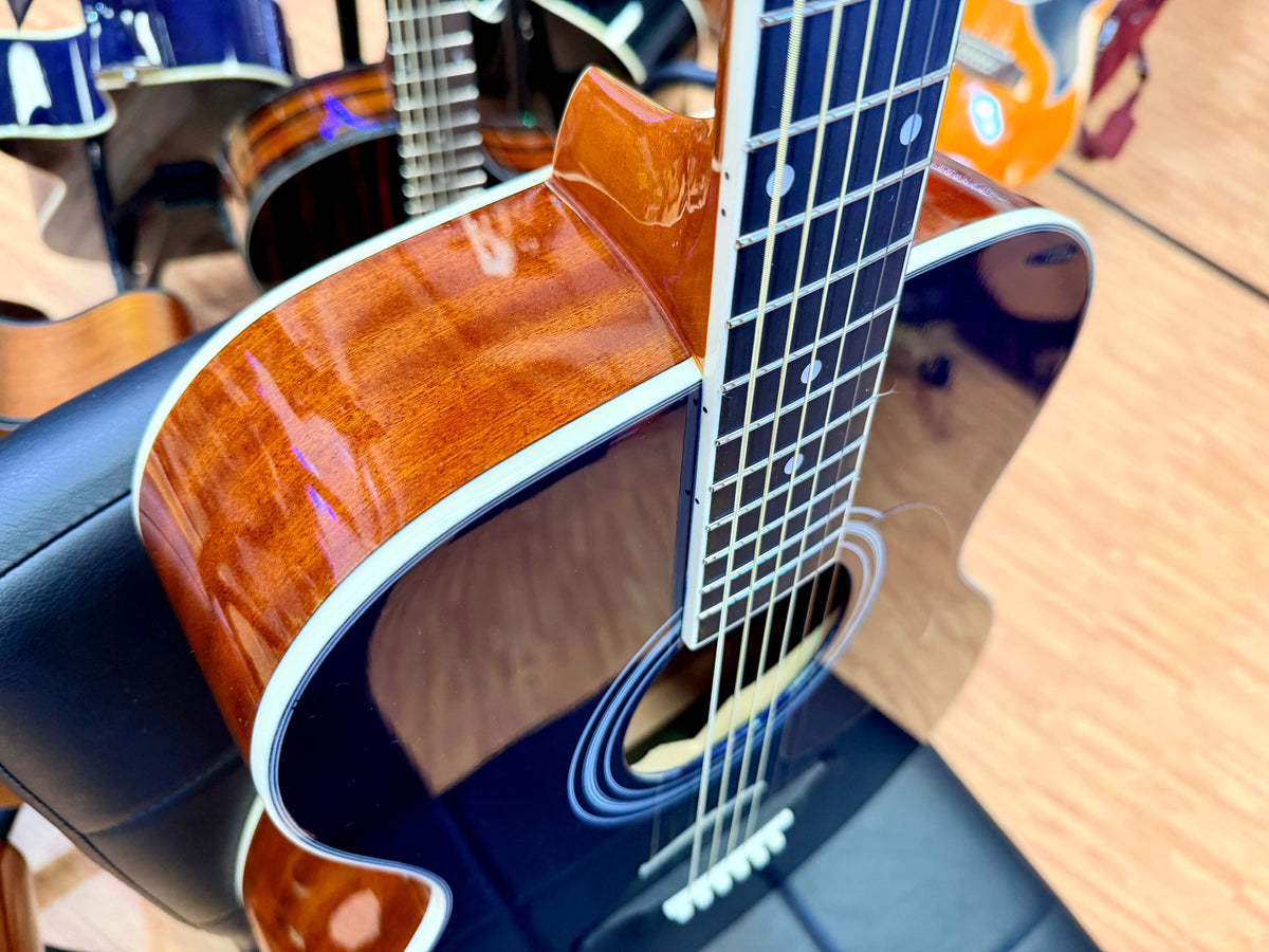 Brunswick BF200BL Mahogany Folk Acoustic Guitar~ Blue Gloss