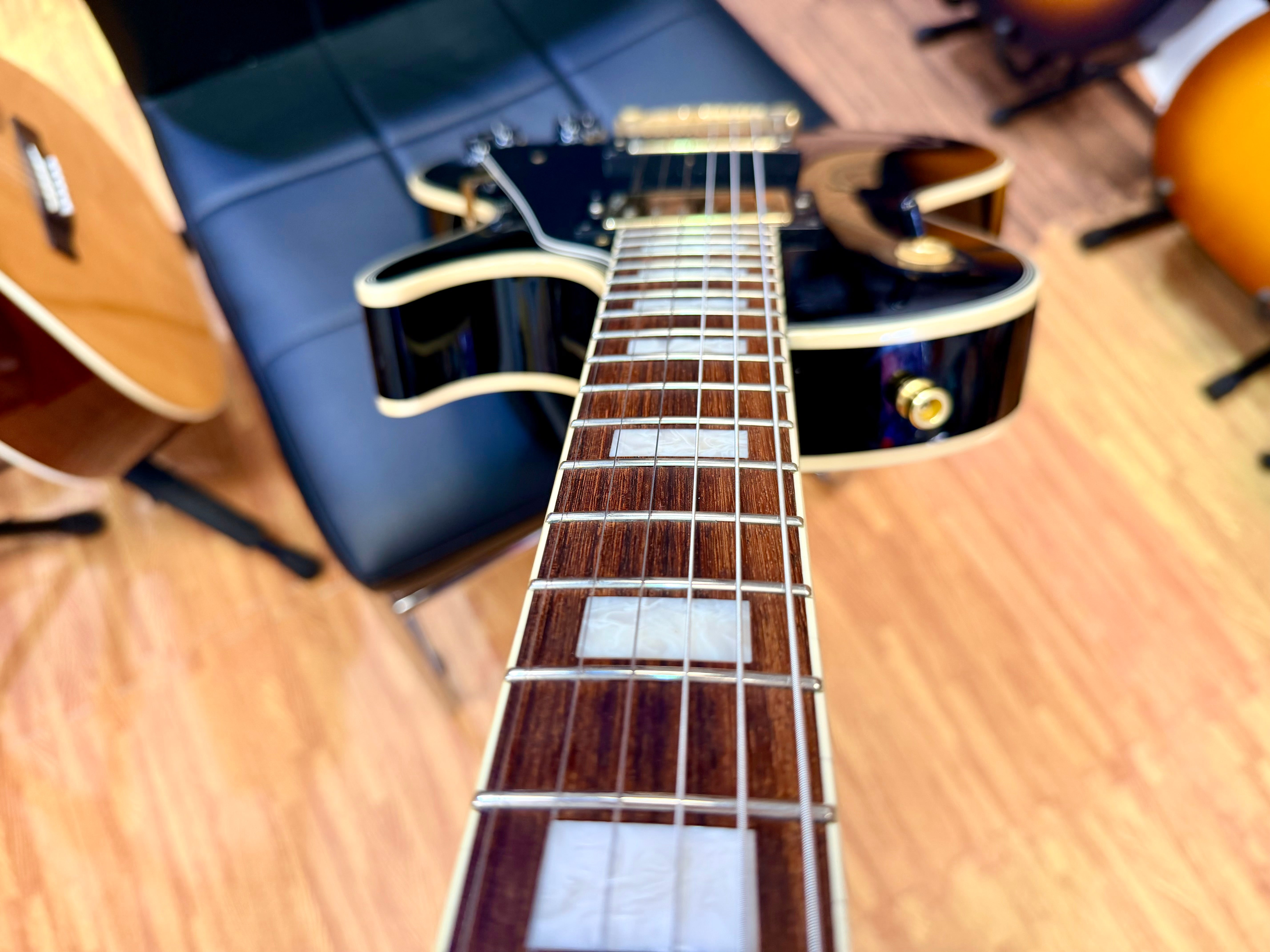 π₯2015π₯ Burny SRLC-55 Black Les Paul Custom~ Gold Hardware~ Japanese Import!