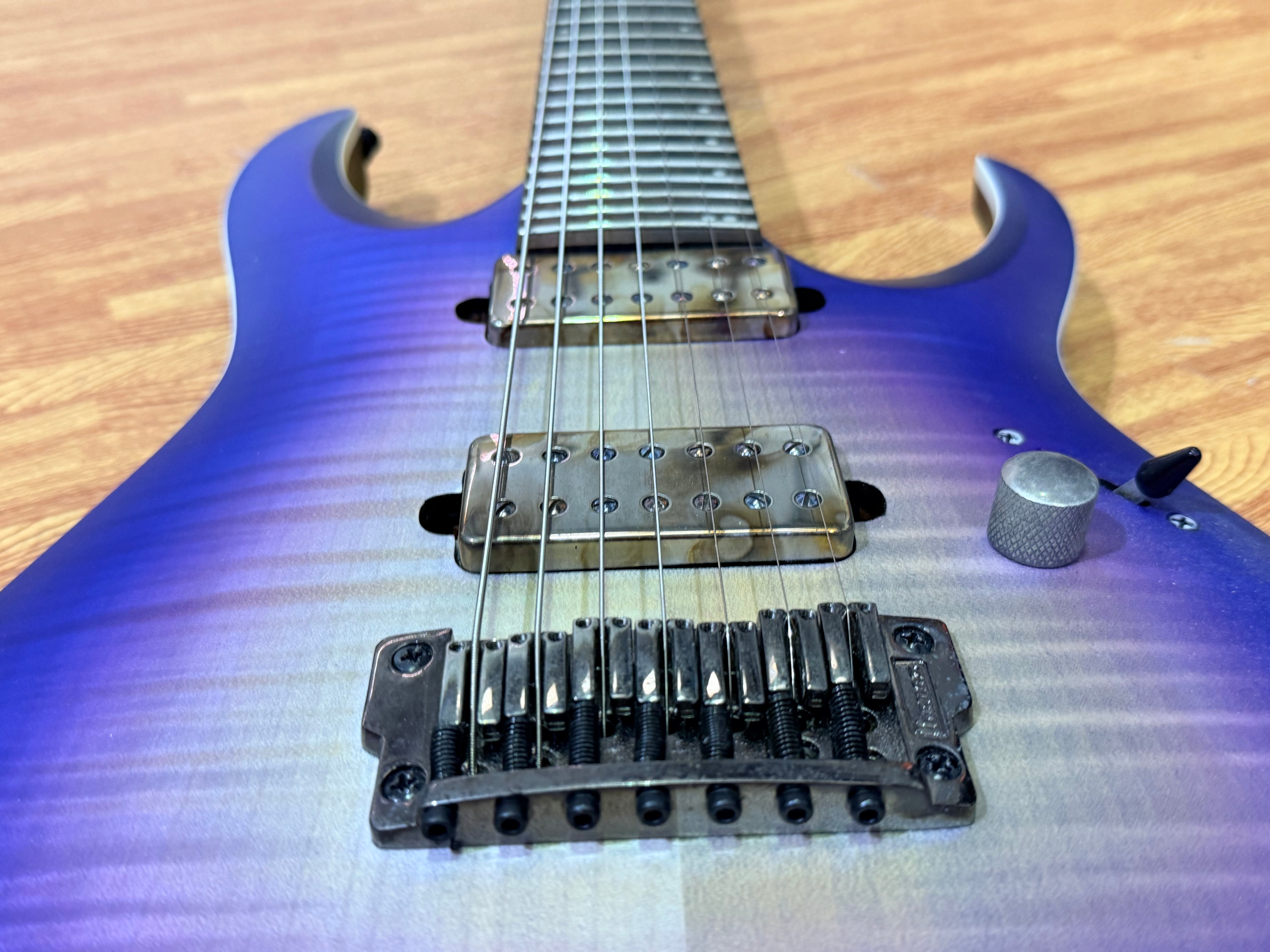 π₯2019π₯ Ibanez RGA71AL Axion Label 7 String~ Indigo Aurora Burst~ Bare Knuckle!