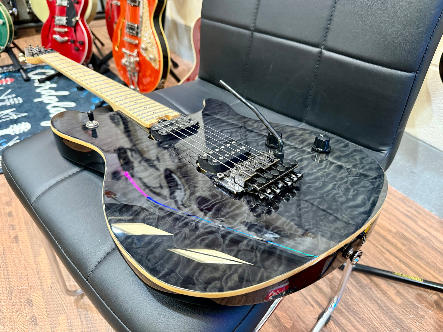 ๐ธ2014๐ธ EVH Wolfgang Standard~ Quilted Trans Black Guitar~ Van Halen~ Floyd Rose