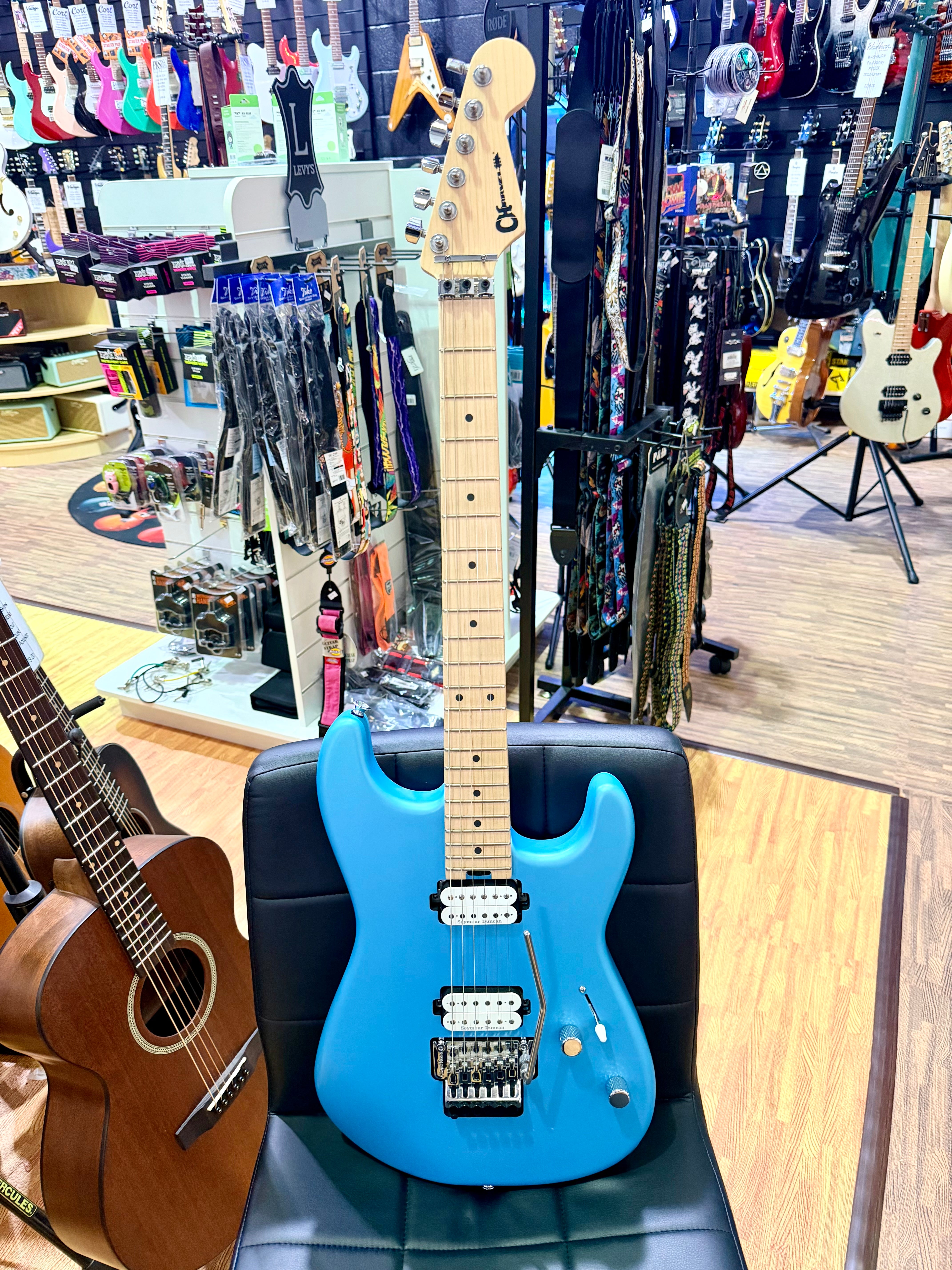 π₯2022π₯ Charvel Pro-Mod San Dimas Style 1 HH FR MN~Blue Frost~ Seymour Duncan!