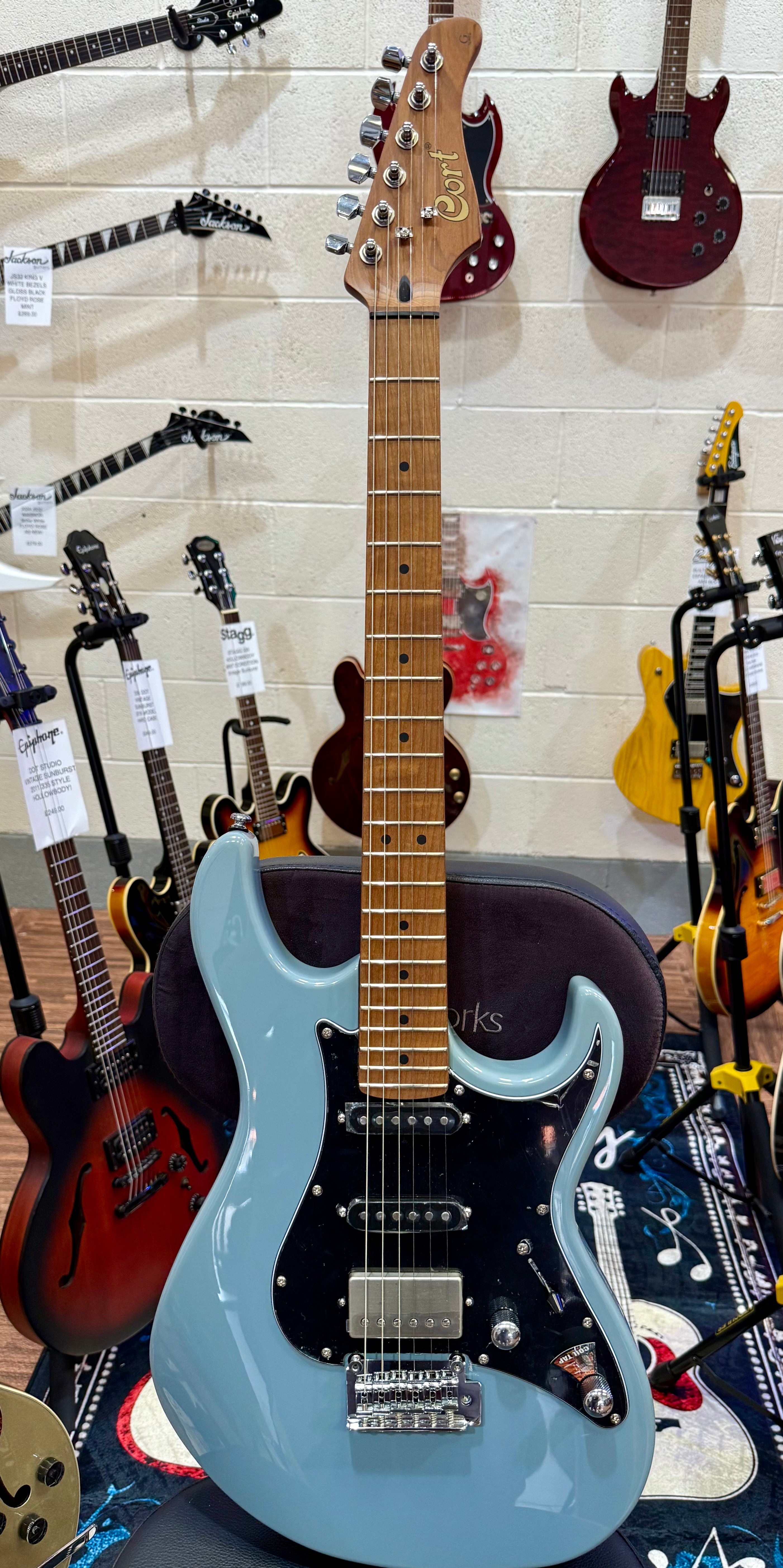 🌟 LAUNCH OFFER 🌟 Cort G250 SE Ocean Blue Grey~ Super Strat~ FREE GIG BAG~ NEW!