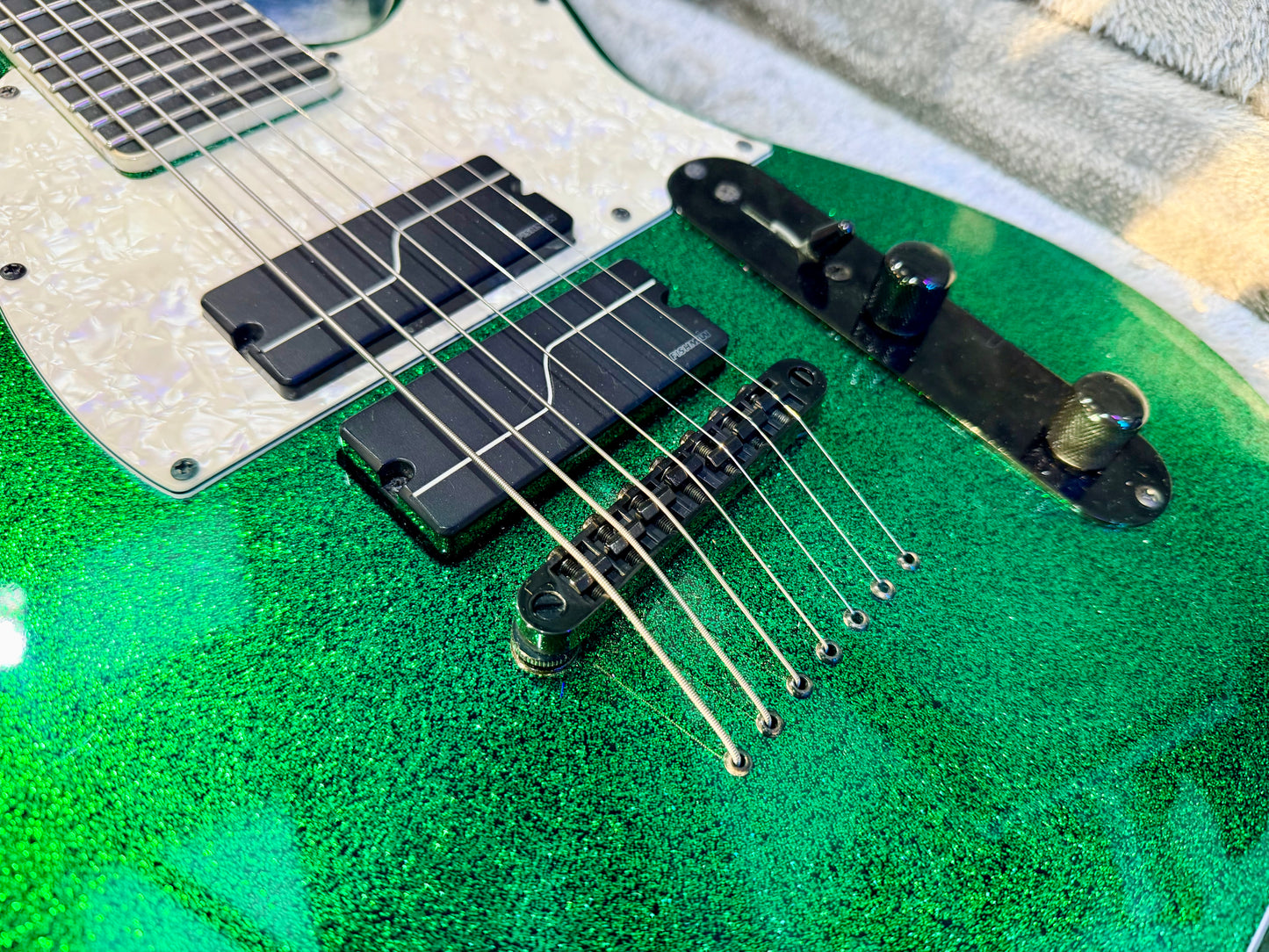 š„MINTš„ ESP LTD SCT-607 Baritone 7 String~ Stephen Carpenter Green Sparkle + Case