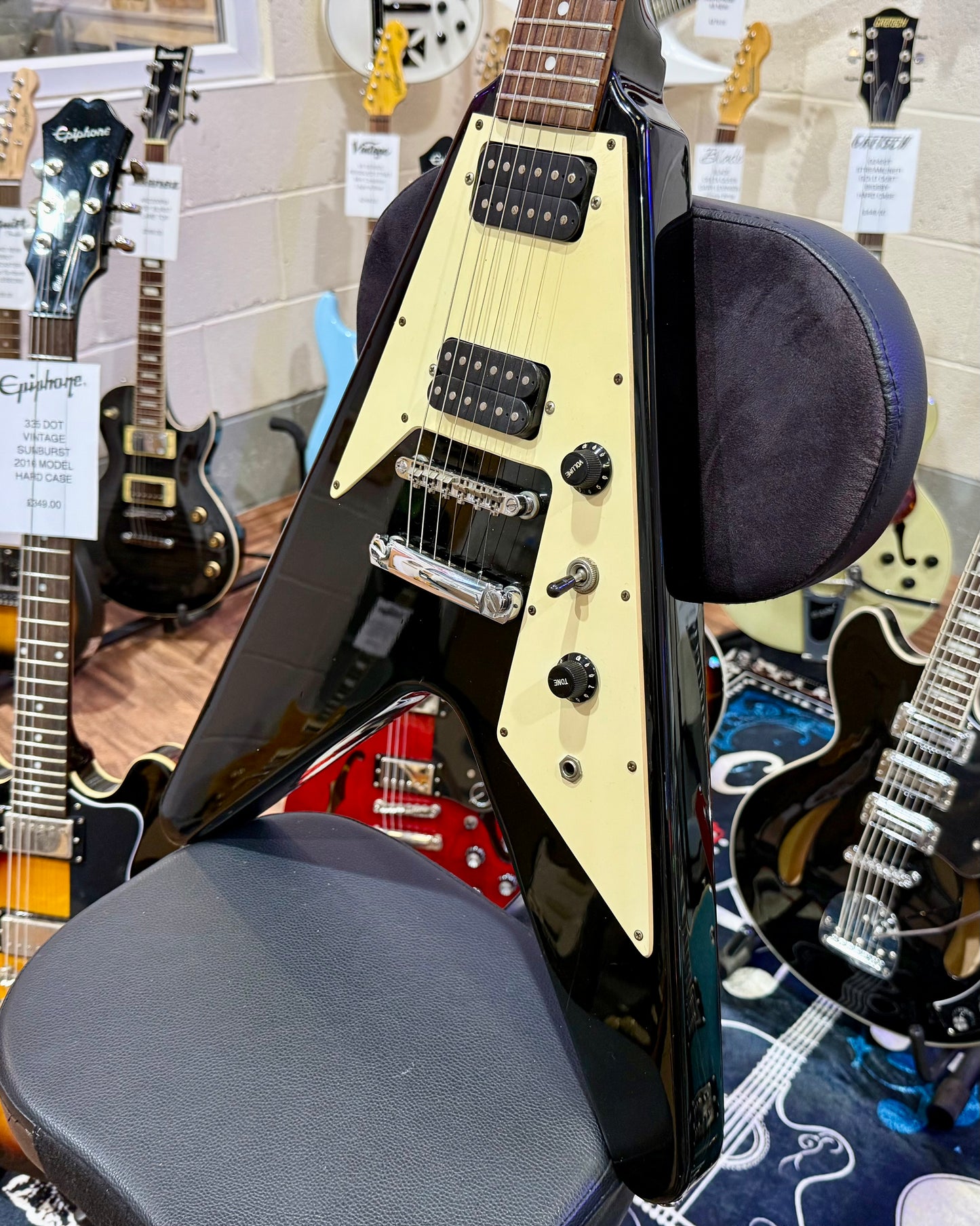 🔥KOREA 2000🔥 Epiphone ‘67 Reissue Flying V In Black/Ebony~ By Gibson~ RARE!