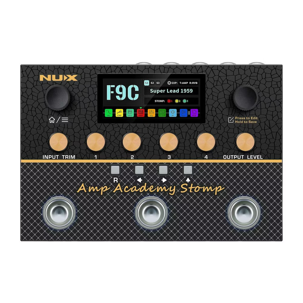 🔥NEW🔥 NUX Amp Academy Stomp Guitar Multi-Effects Amp Modeller Processor Pedal!