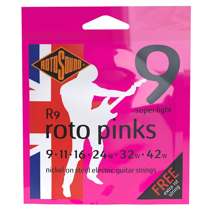 Rotosound Roto Pinks 09-42 Nickel Wound Electric Guitar Strings R9