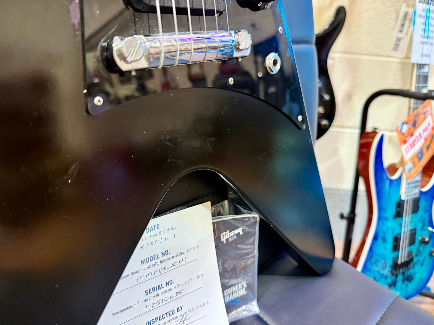 🔥2011 USA🔥 Gibson Melody maker Flying V~ Matte Black Satin~ Gig Bag & Docs!