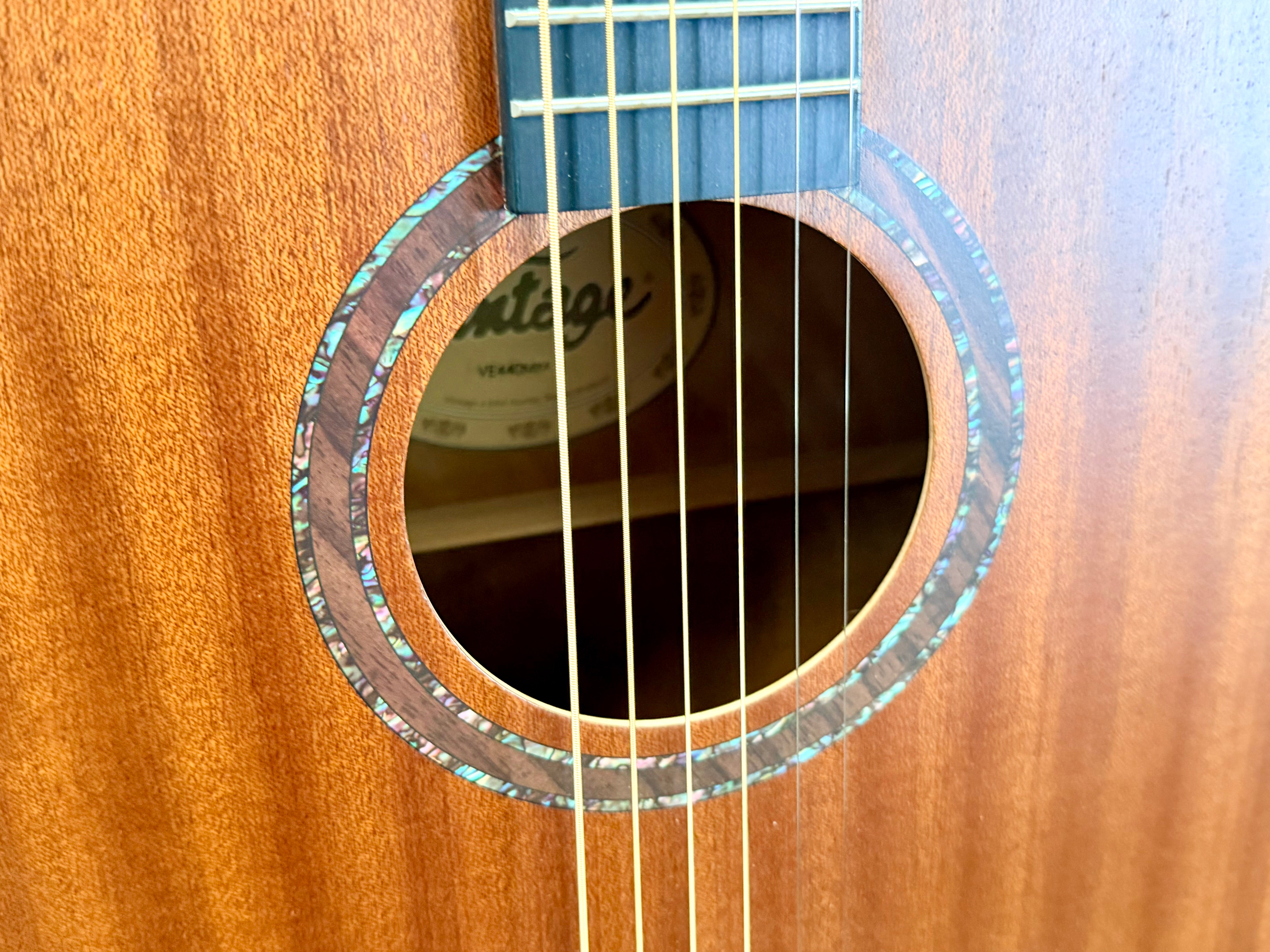 🪵NEW🪵 Vintage Statesboro VE440MM Mahogany Cutaway Electro-Acoustic Guitar!