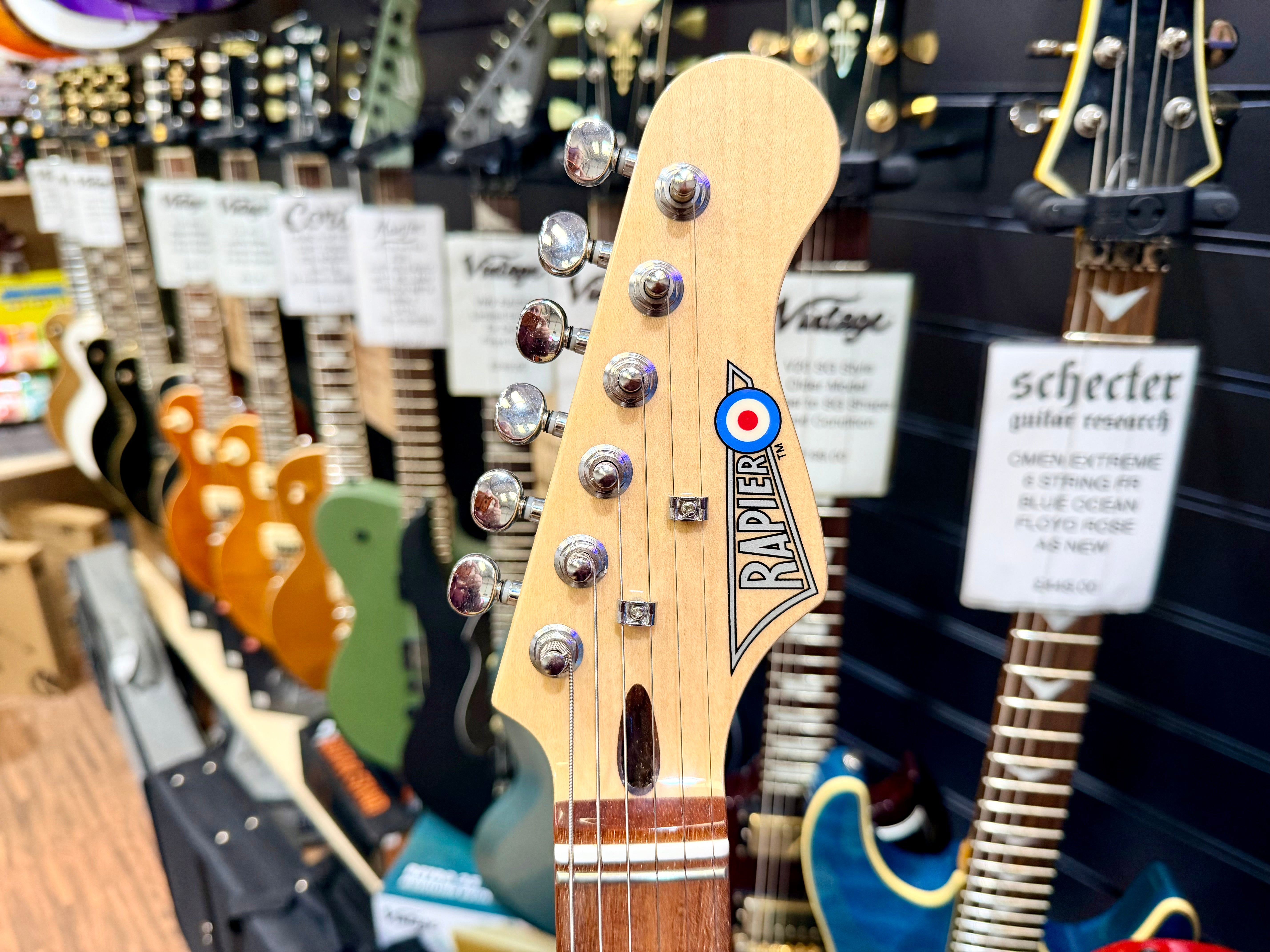 ✨EX-DEMO✨ Rapier 22 Electric Guitar In Daphne Blue~ Alan Entwistle Designed!