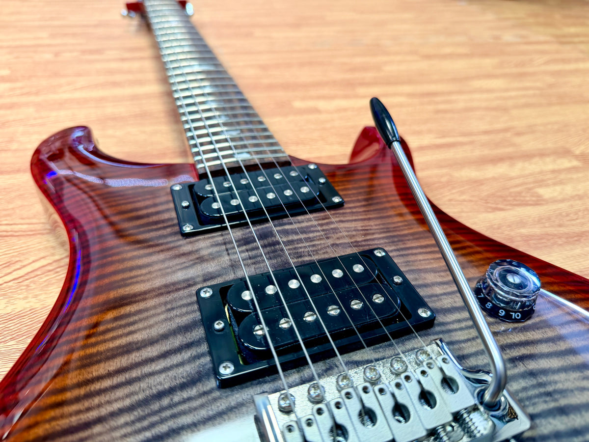π2024π PRS SE Custom 24-08 Charcoal Red Burst~ Locking Tuners & Gig Bag!