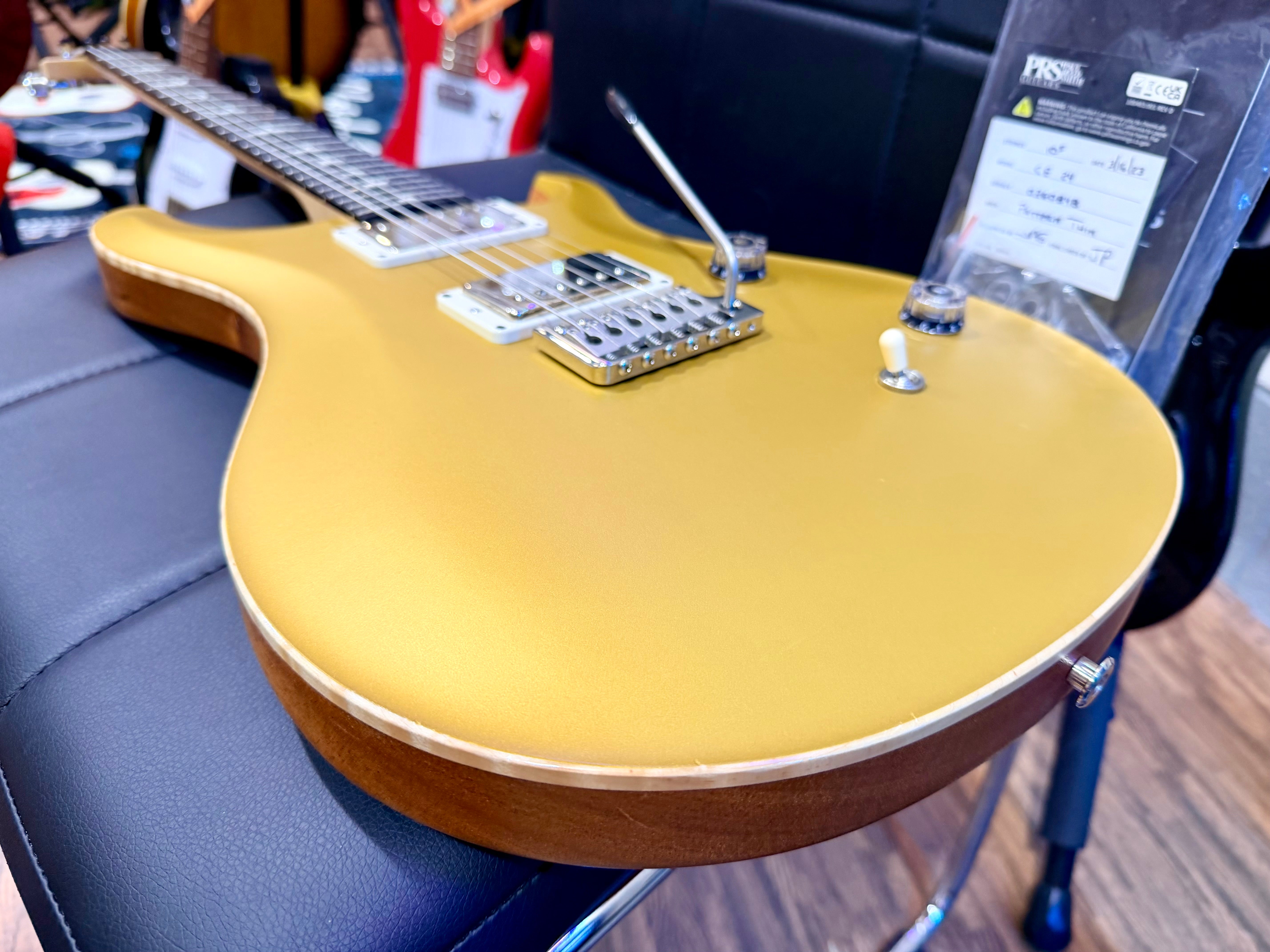 🔥RARE 2023🔥 PRS CE24 Satin Gold Top Limited Edition~ Natural Back~ USA~ Gig Bag