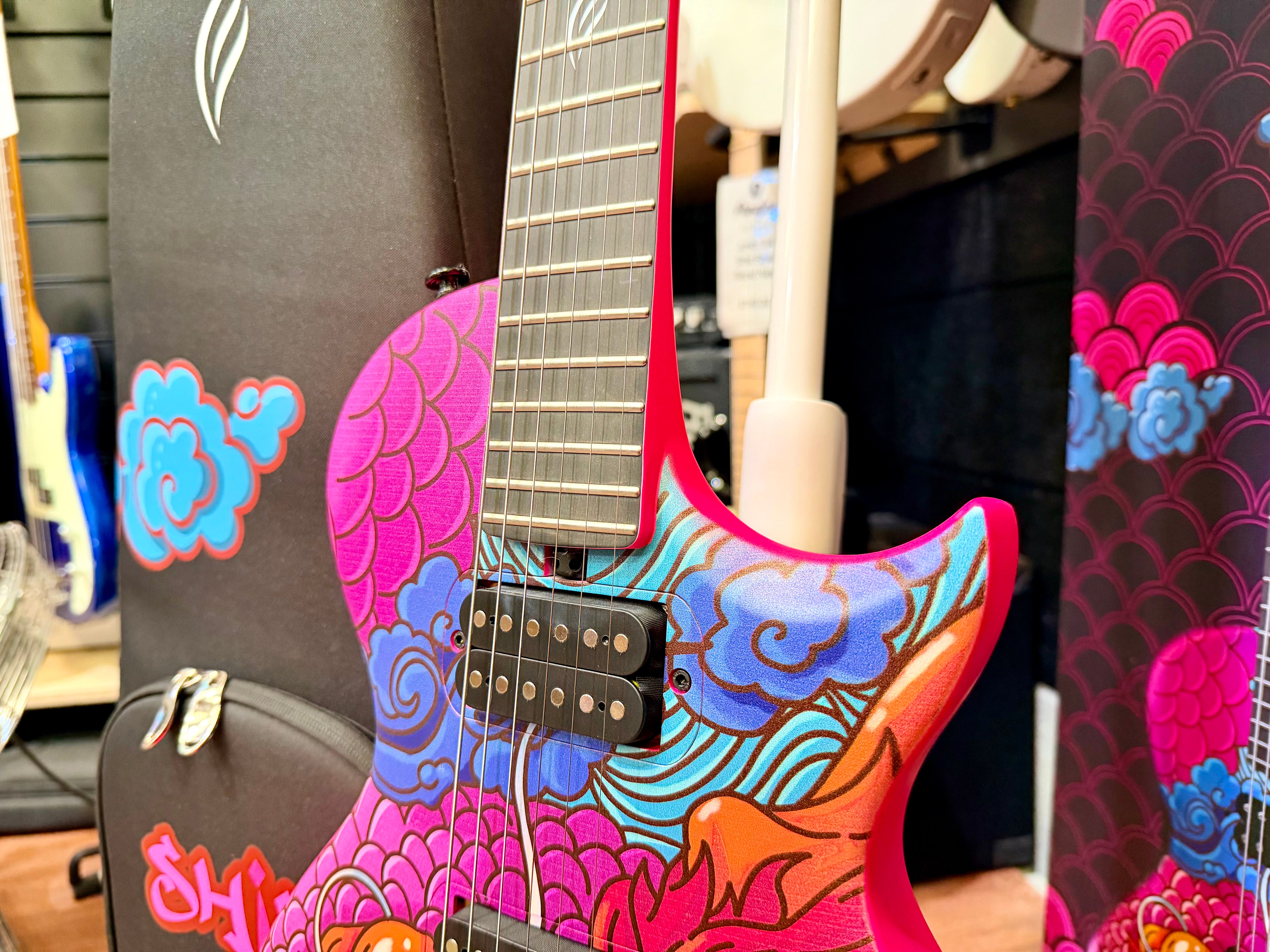 ✨NEW✨ Enya Nova Go Sonic Custom Dragon Artwork~ Smart Electric Guitar + Bag!