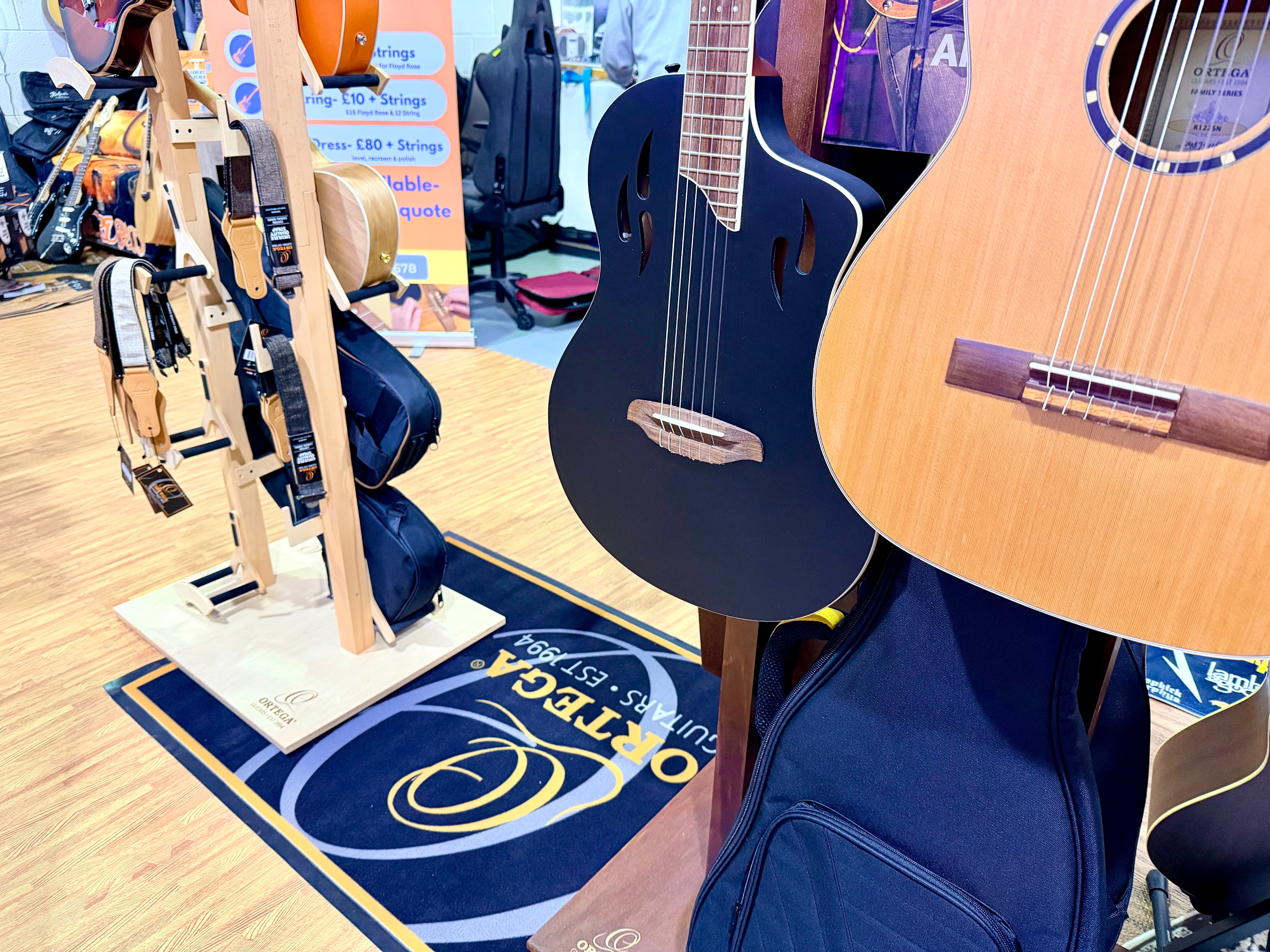 🔥NEW🔥 Ortega TourPlayer Electro-Acoustic Classical Guitar~ Nylon Thin~ Black!