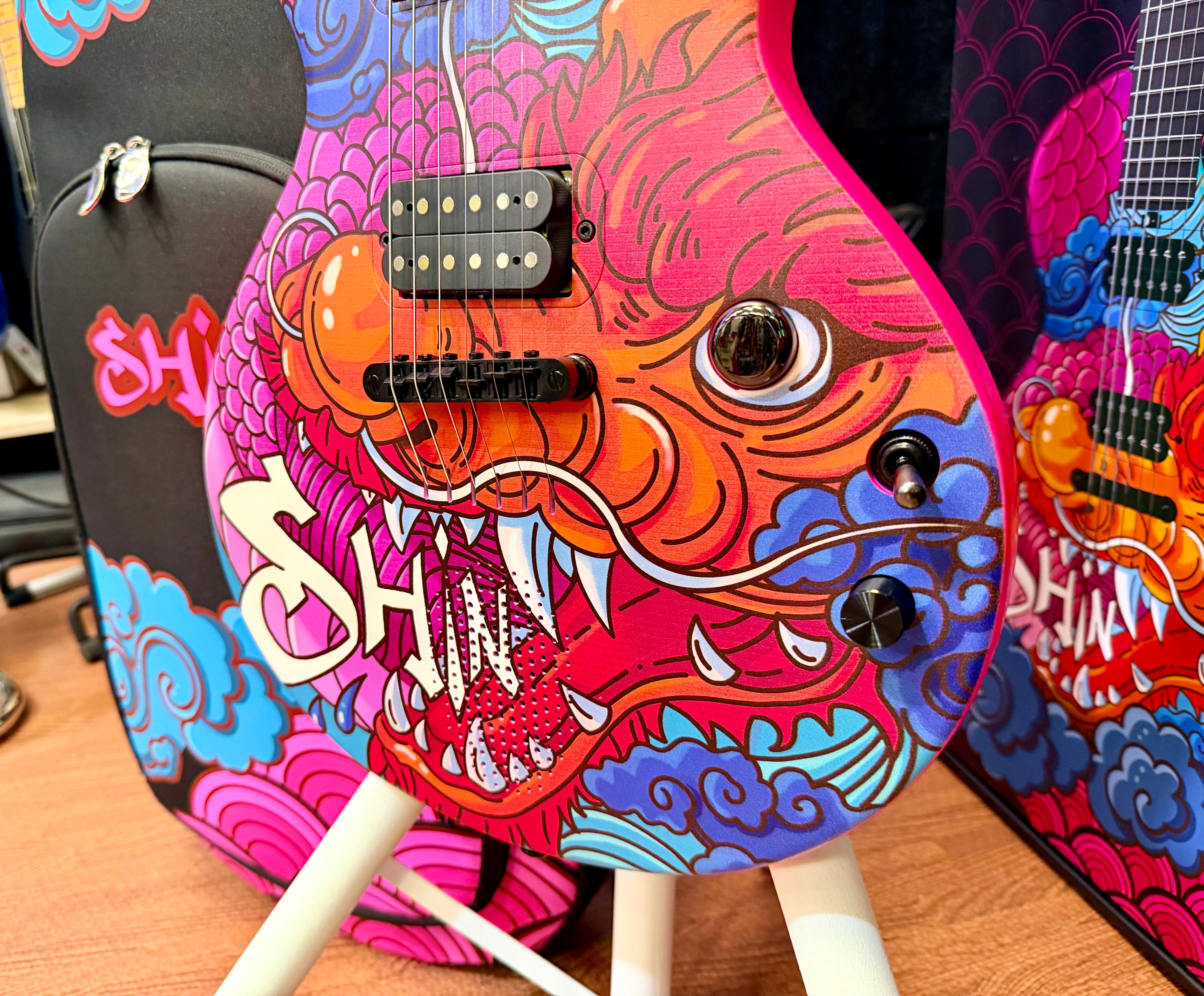 ✨NEW✨ Enya Nova Go Sonic Custom Dragon Artwork~ Smart Electric Guitar + Bag!