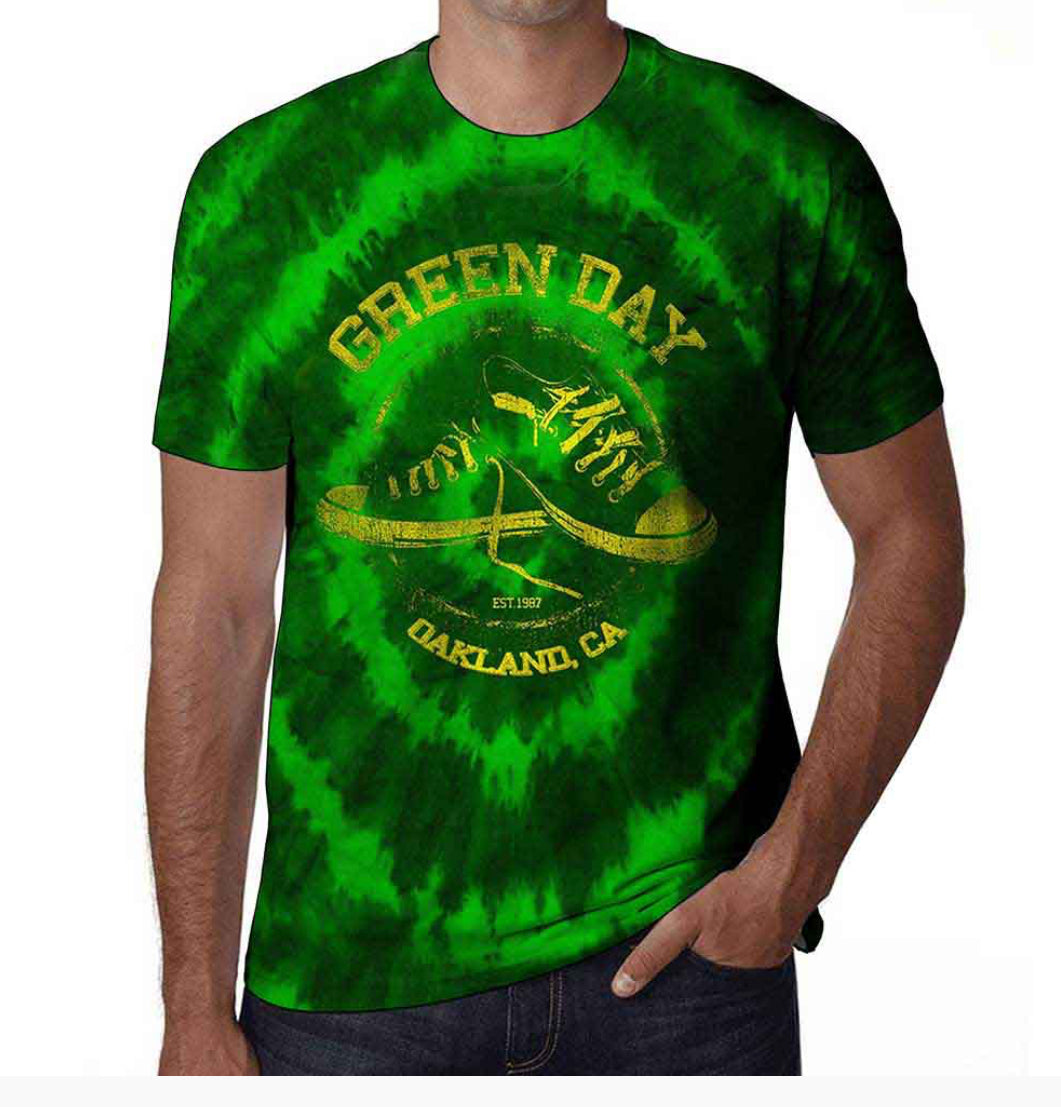 Green Day T-Shirt Unisex~ Wash Collection Dip Dye All Stars! Men’s Women’s Band!