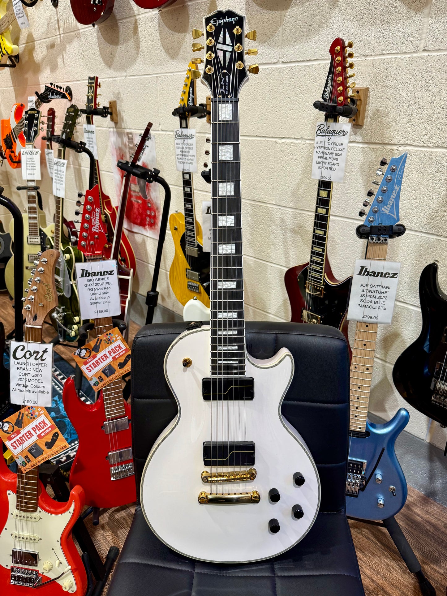🔥MINT 2024🔥 Epiphone Matt Heafy Origins Les Paul Custom 7-String~ Bone White!
