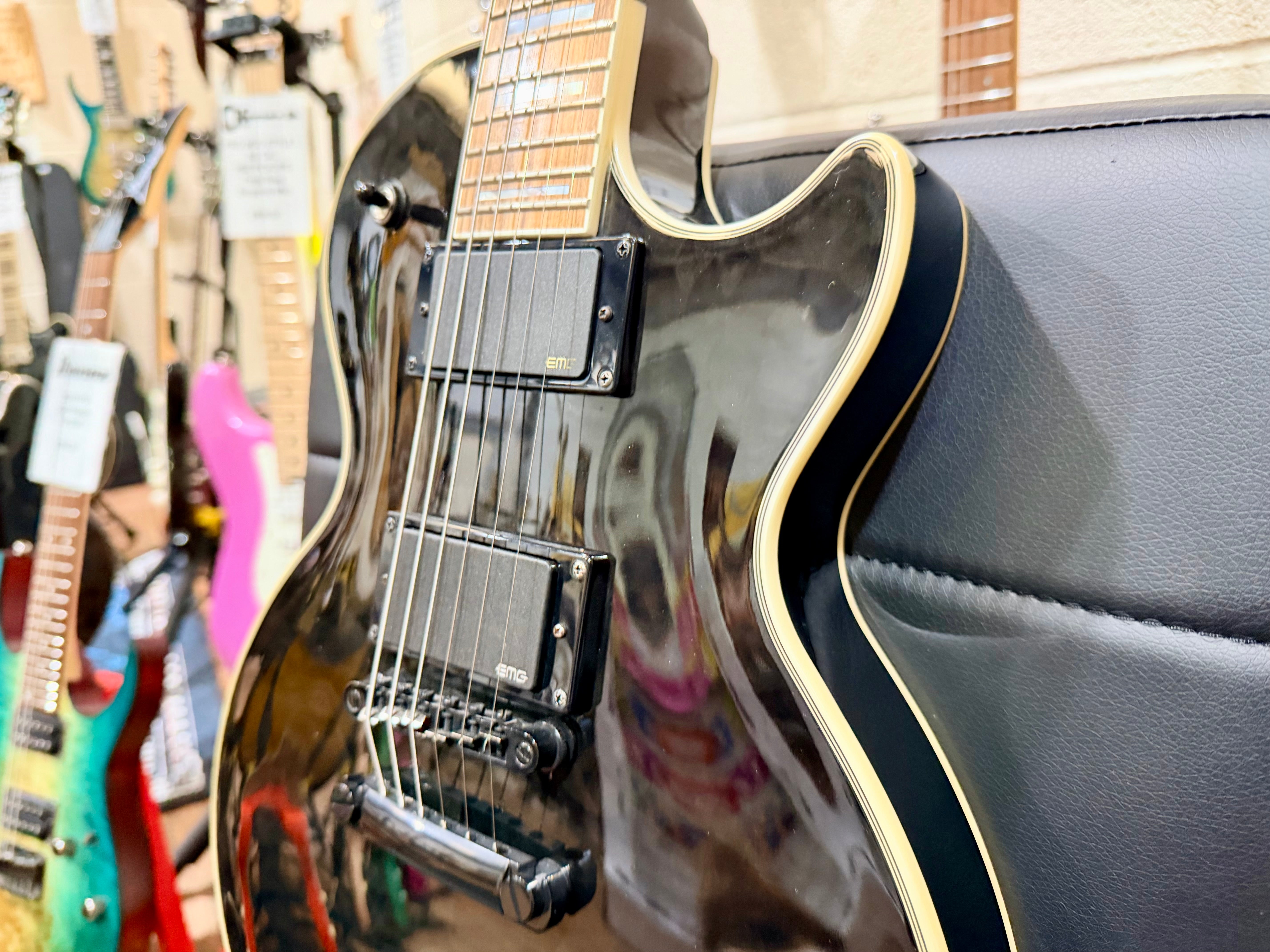 🔥2018🔥 Epiphone Les Paul Prophecy Custom Plus EX~ Midnight Ebony~ EMG P’Ups