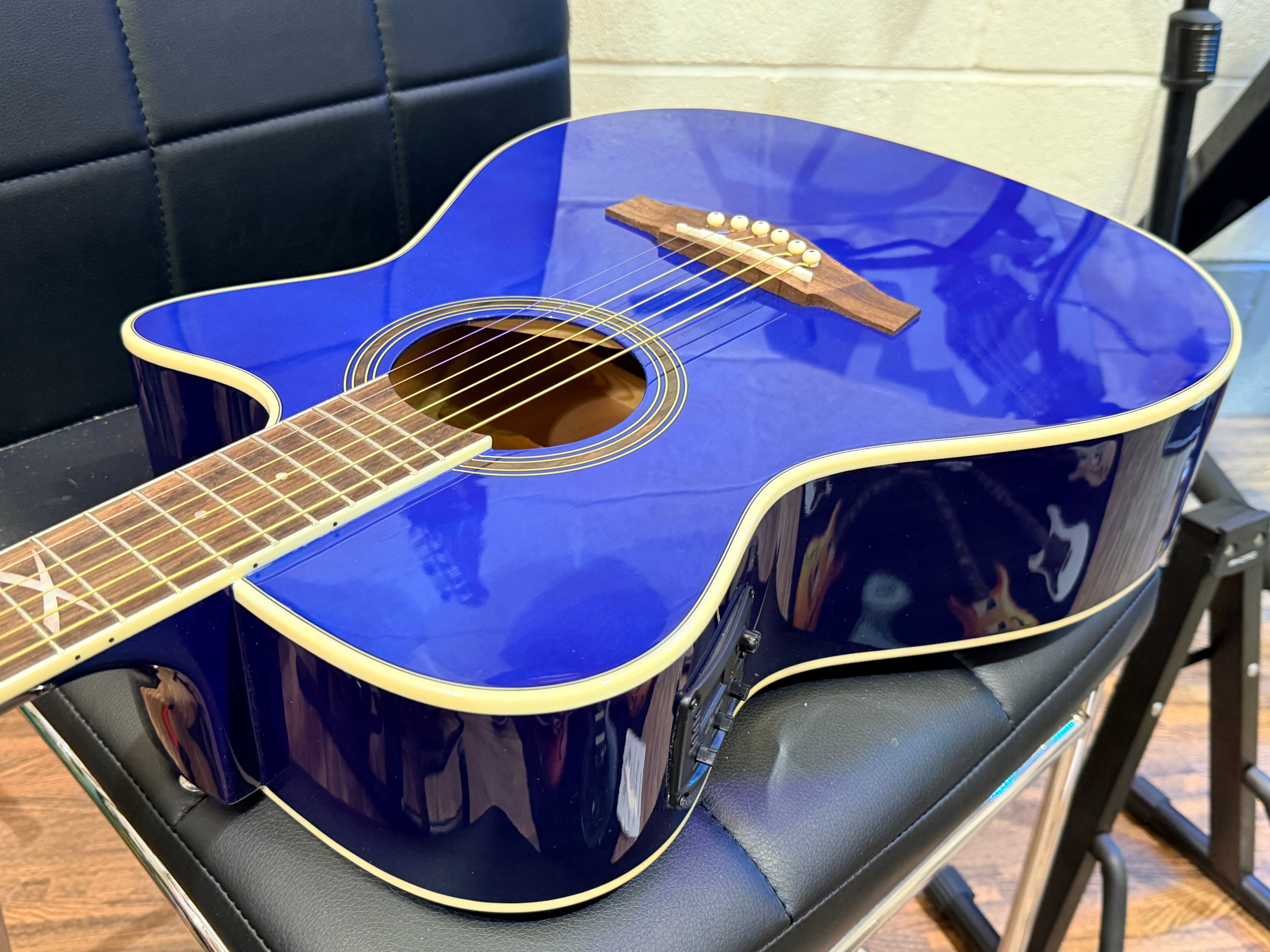 🔥NEW 2026🔥 Eko NXT A100CE Electro-Acoustic Guitar~ See Thru Blue~ Latest Model
