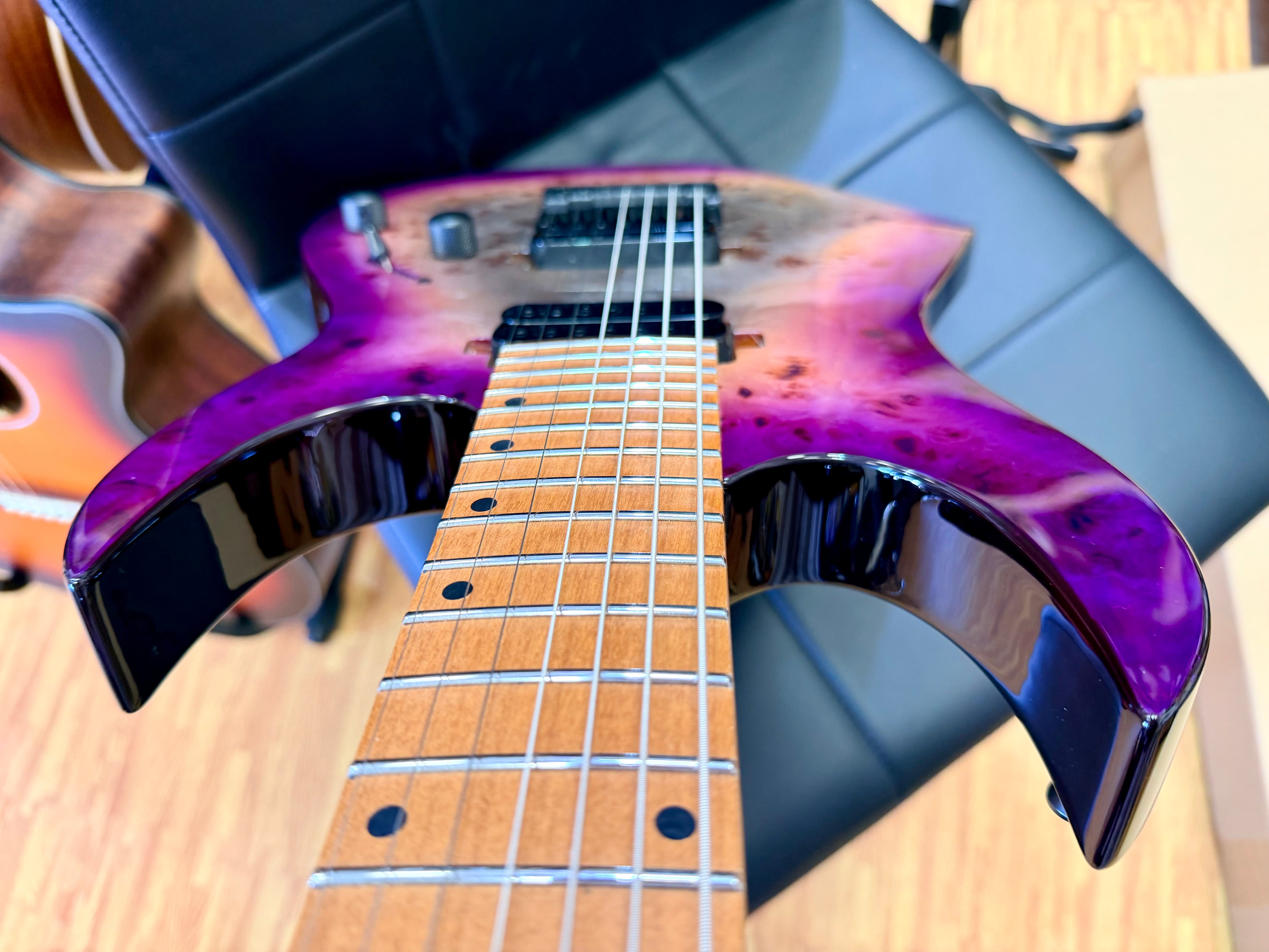 ⚡️NEW⚡️ Spira S-457 7 String Trans Purple~ Poplar Burl Top Electric Guitar~ 2026