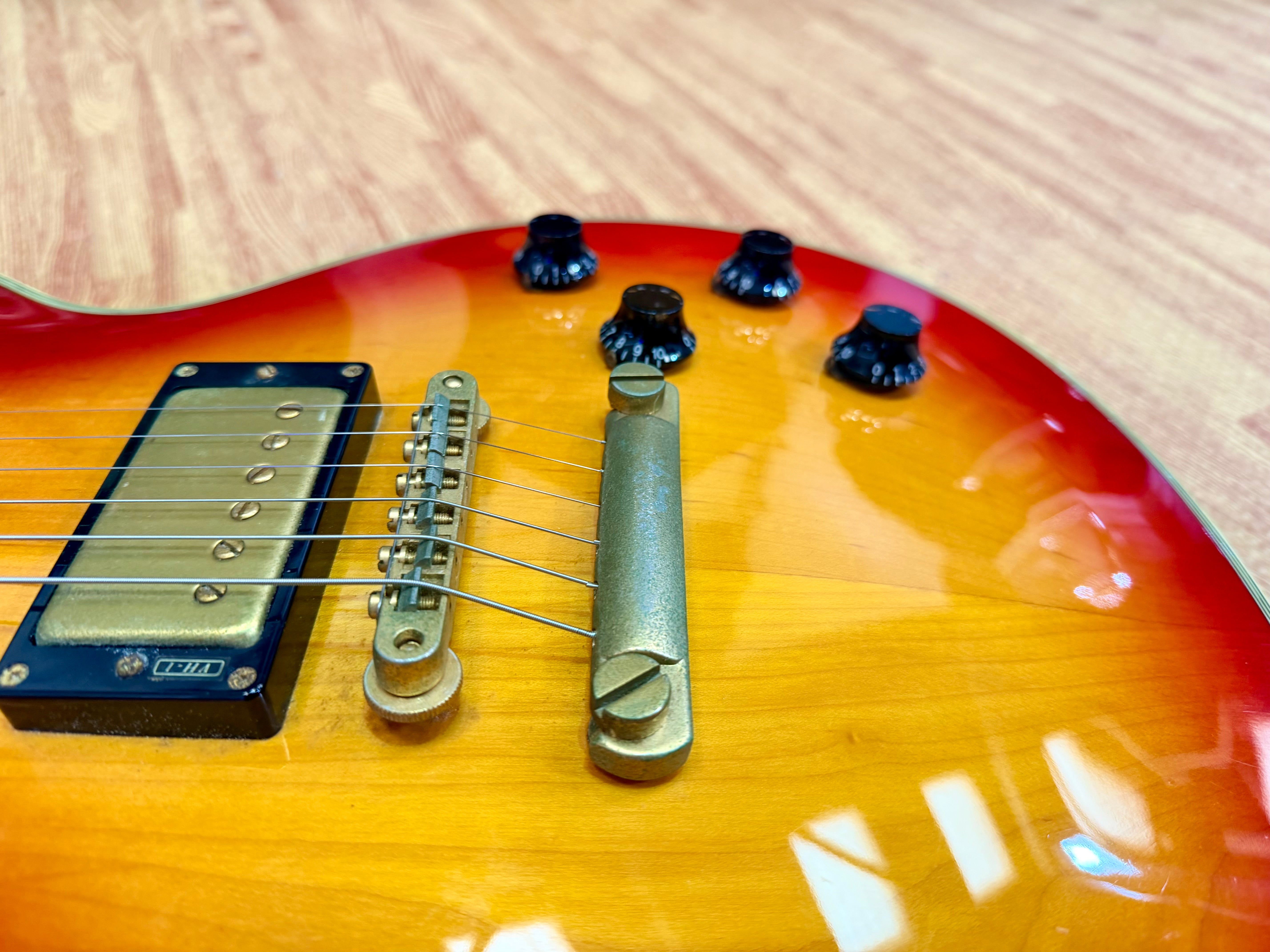 π₯1980βs MIJπ₯ Burny Les Paul Custom~ Cherry Sunburst~ Ebony~ Japan Import π―π΅
