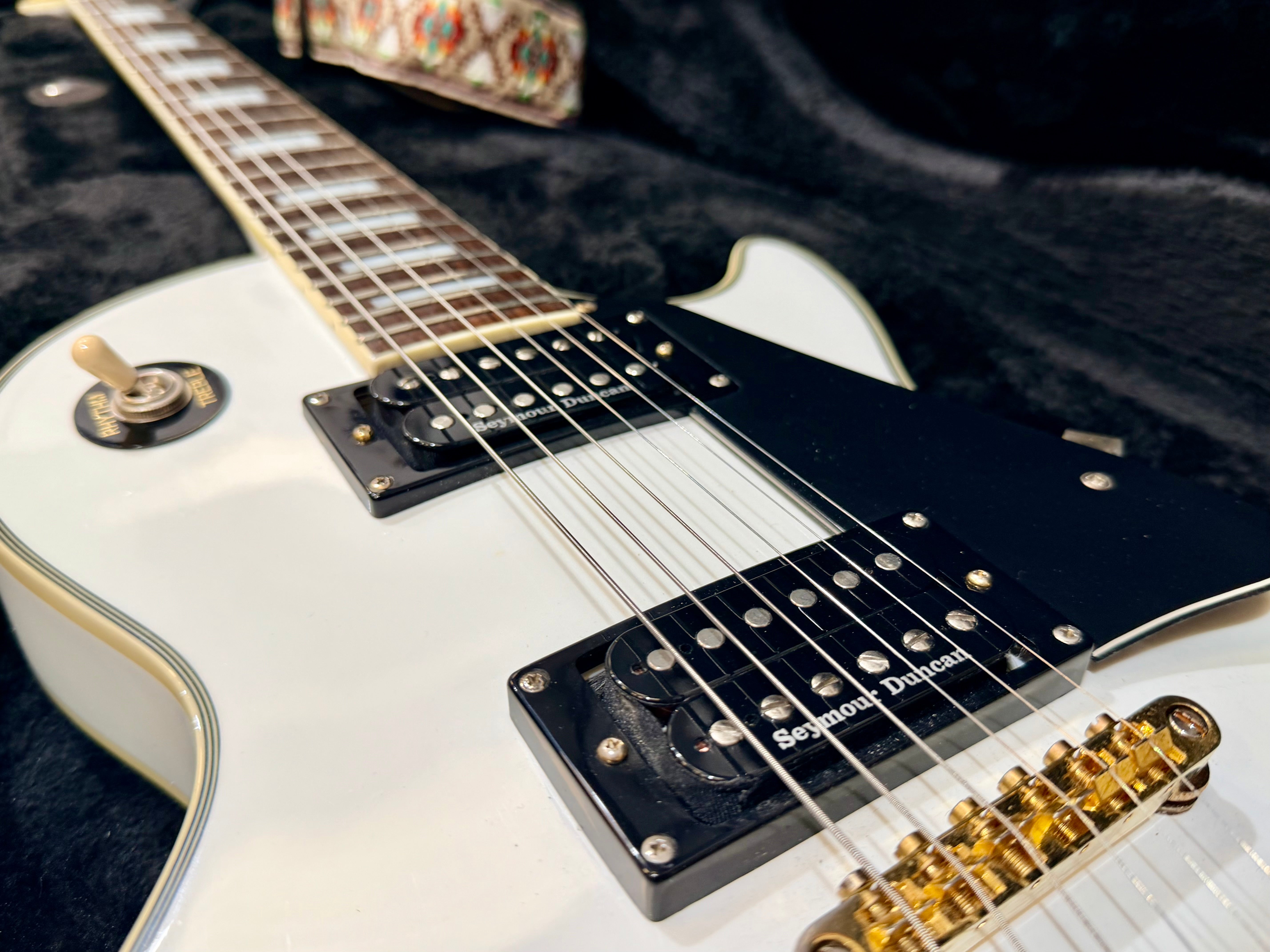 🌟2001 KOREA🌟 Epiphone Les Paul Custom~ Alpine White~ Seymour Duncan + Case!