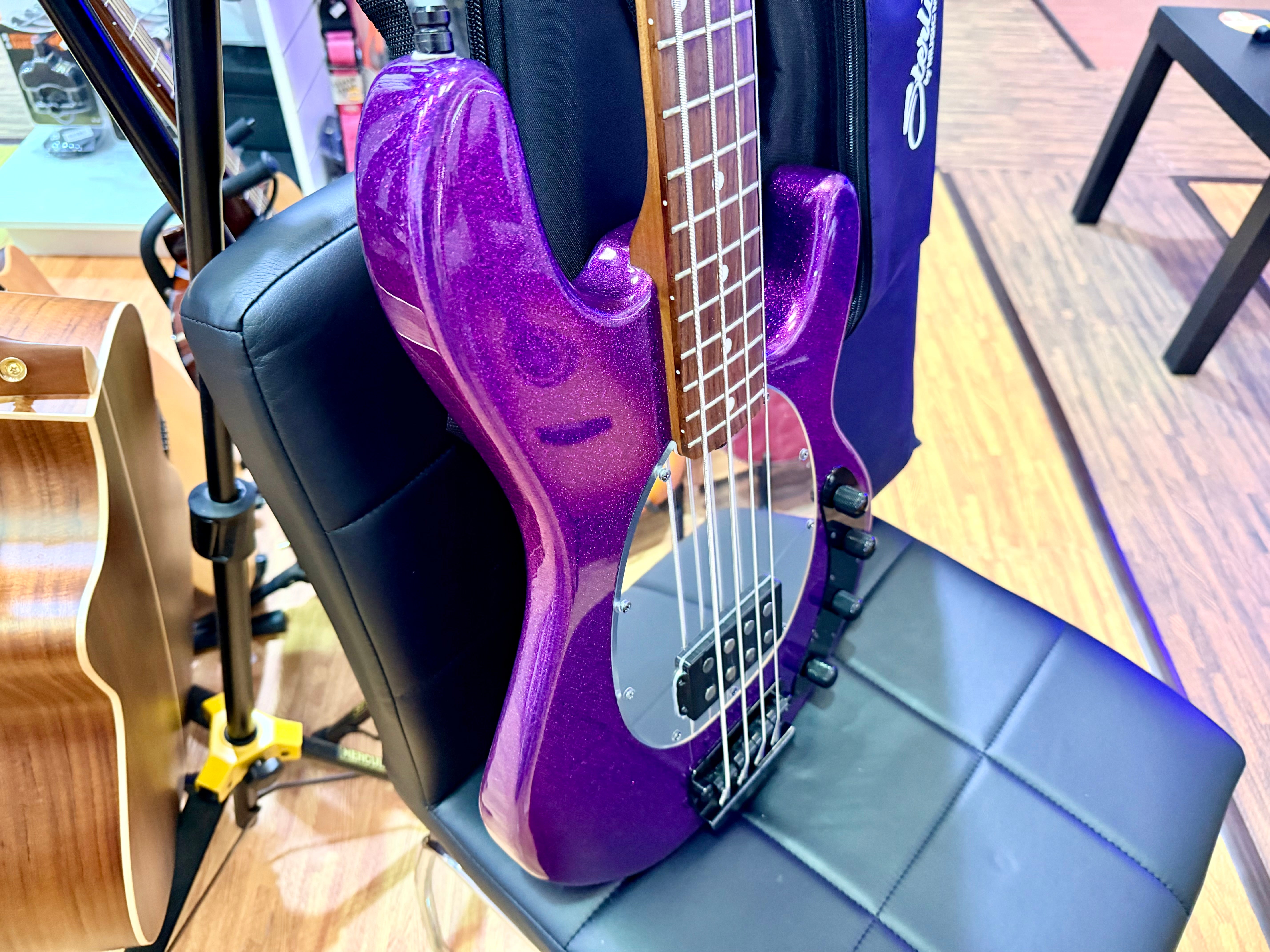 ✨2024✨ Sterling Music Man StingRay RAY34~ Purple Sparkle~ Electric Bass + Bag!