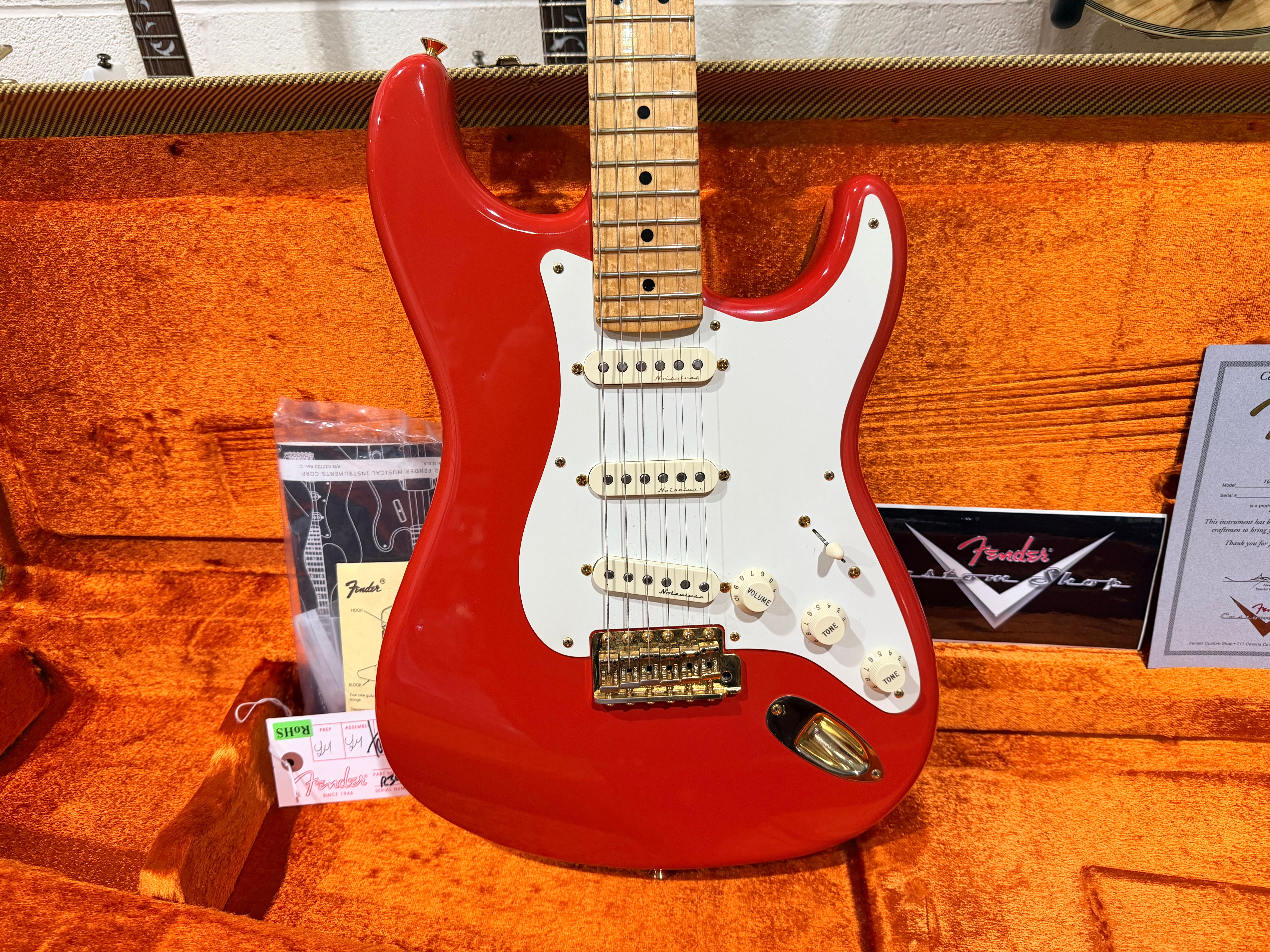 🌟2007🌟 Fender USA Custom Shop 1956 NOS Stratocaster Fiesta Red & Gold~ Maple!
