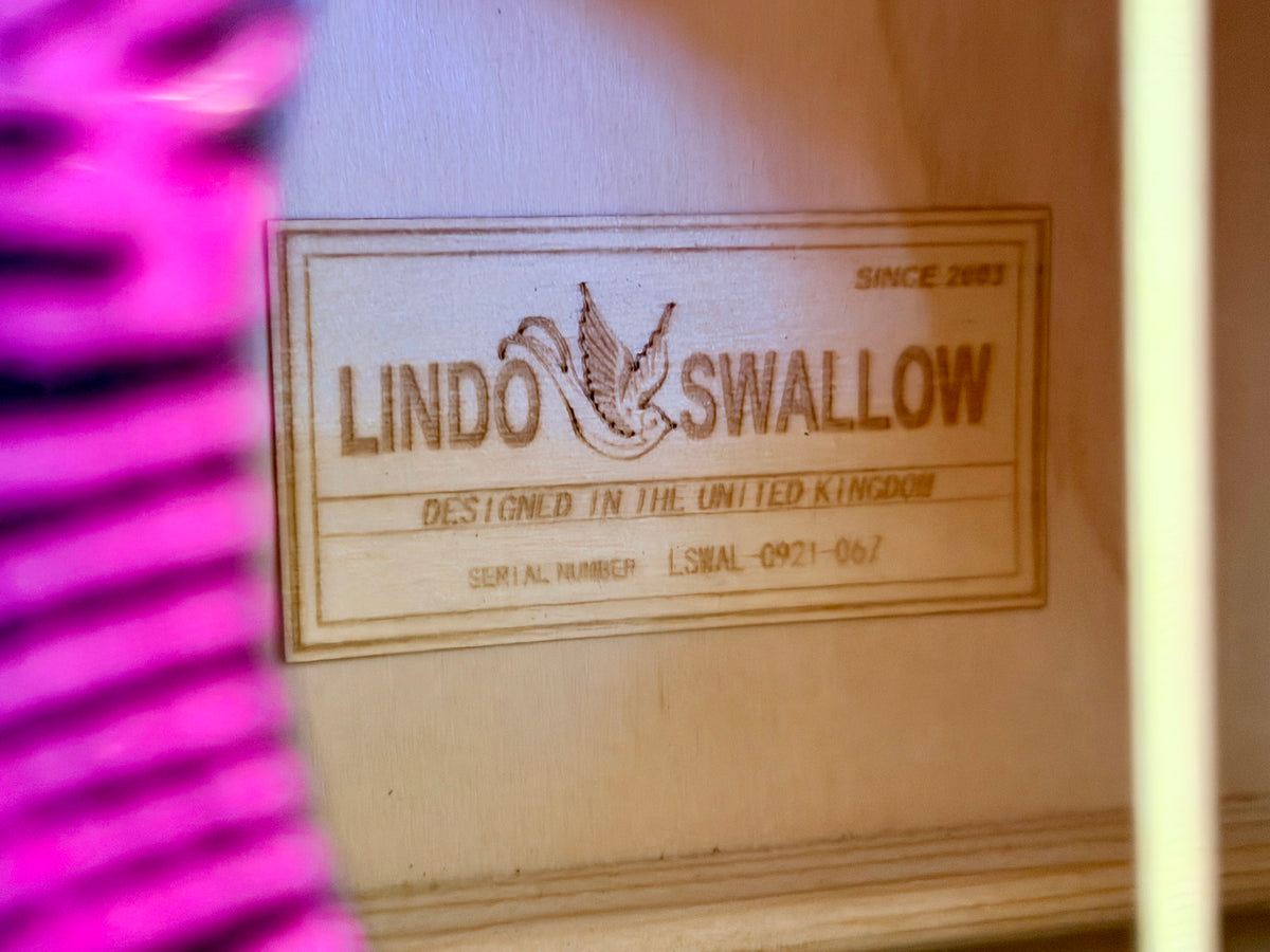 2021 Lindo Swallow Electro-Acoustic Dreadnought Guitar~ Purple/Pink Graphic!