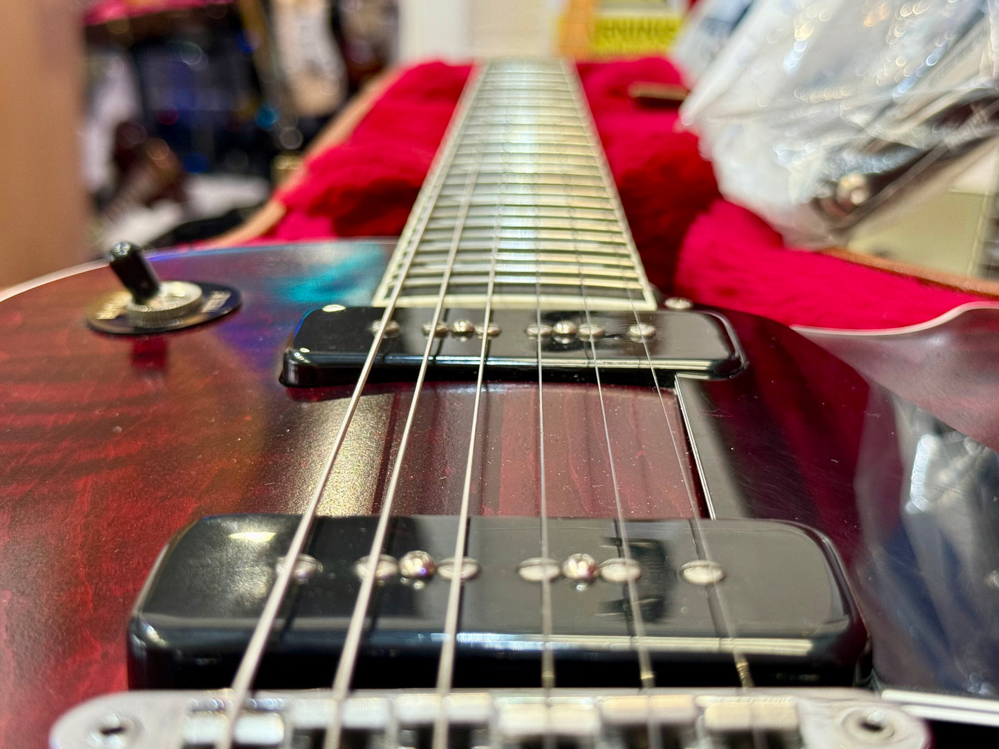 🌟2018🌟 Gibson USA Les Paul Classic Player Plus P90~ Satin Wine Red~ Case/Candy