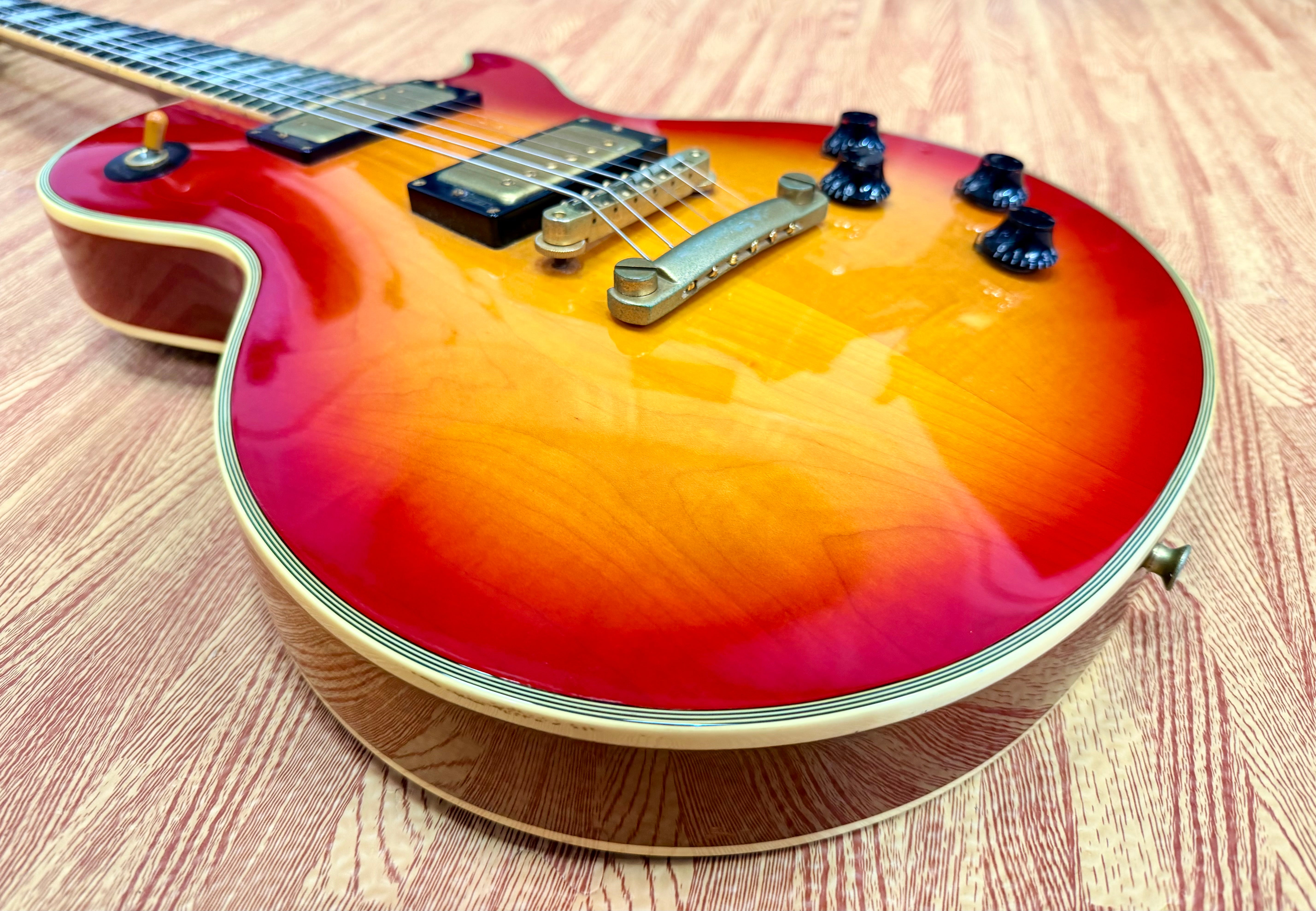 π₯1980βs MIJπ₯ Burny Les Paul Custom~ Cherry Sunburst~ Ebony~ Japan Import π―π΅